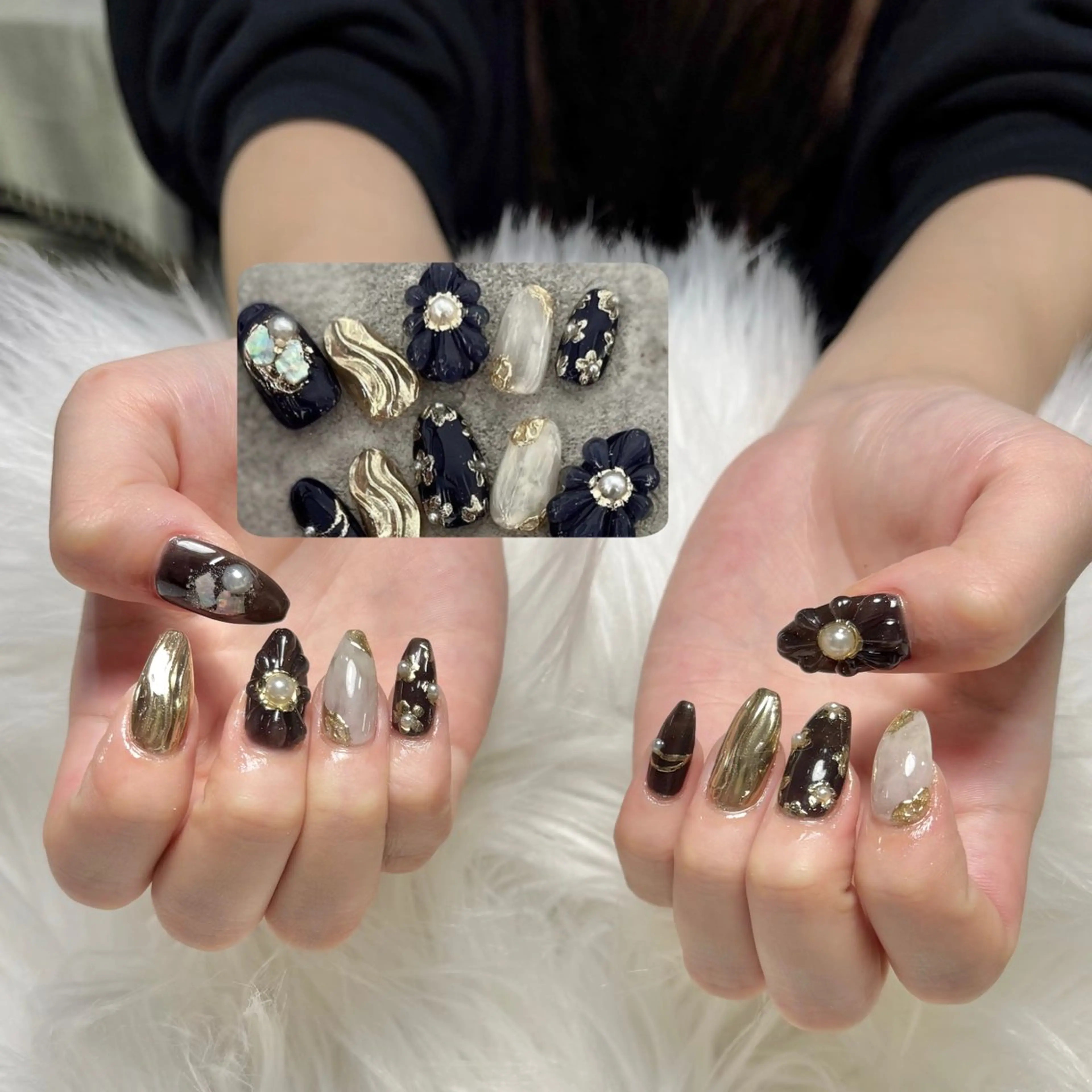 【＋30分メニュー】アート、パーツ付け放題　🎀持ち込みデザイン120分💎の写真