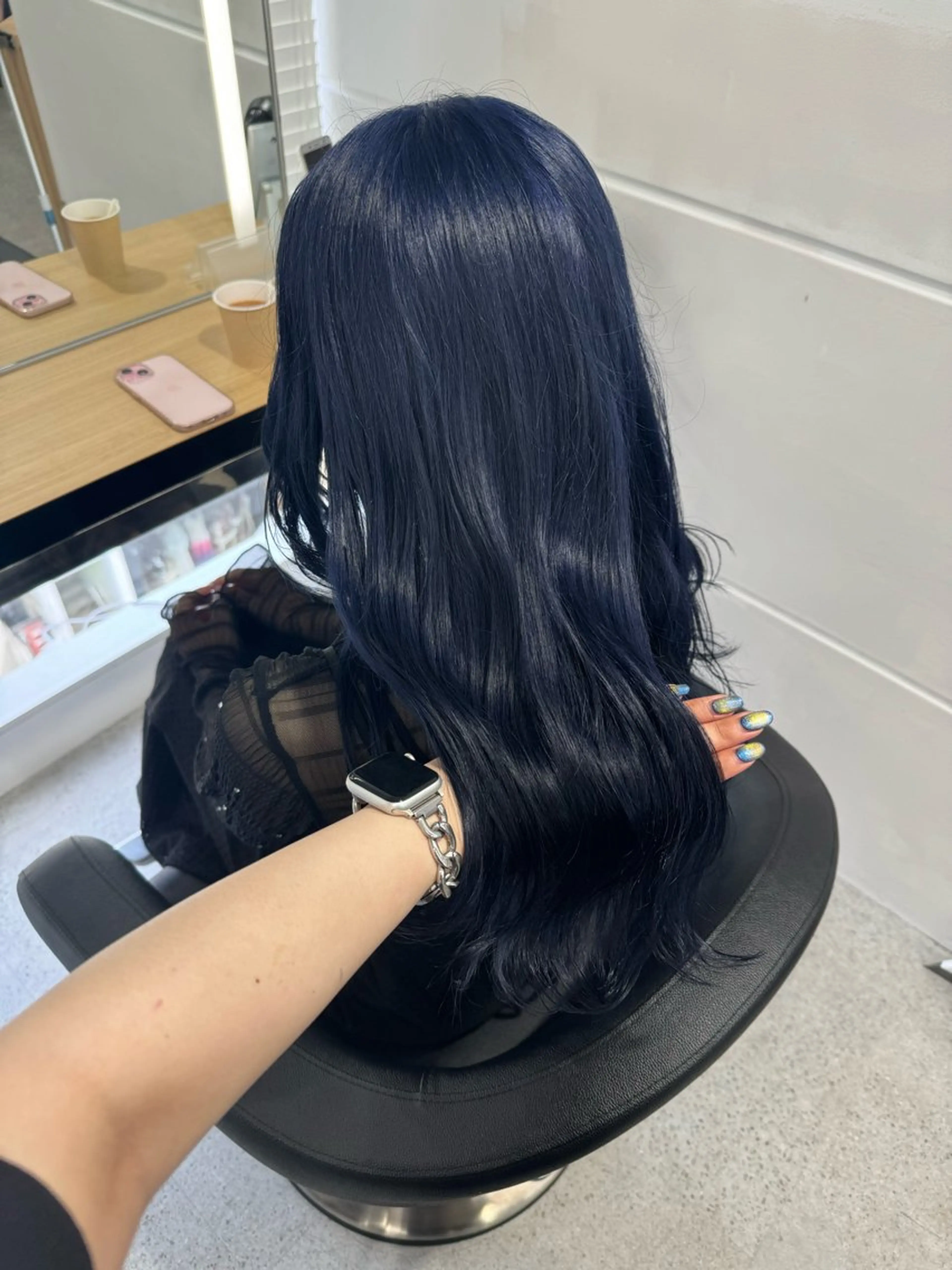 ロング カラー 暗髪🩶ラベンダー/ ブルー/ユウナ🤍のヘアスタイル