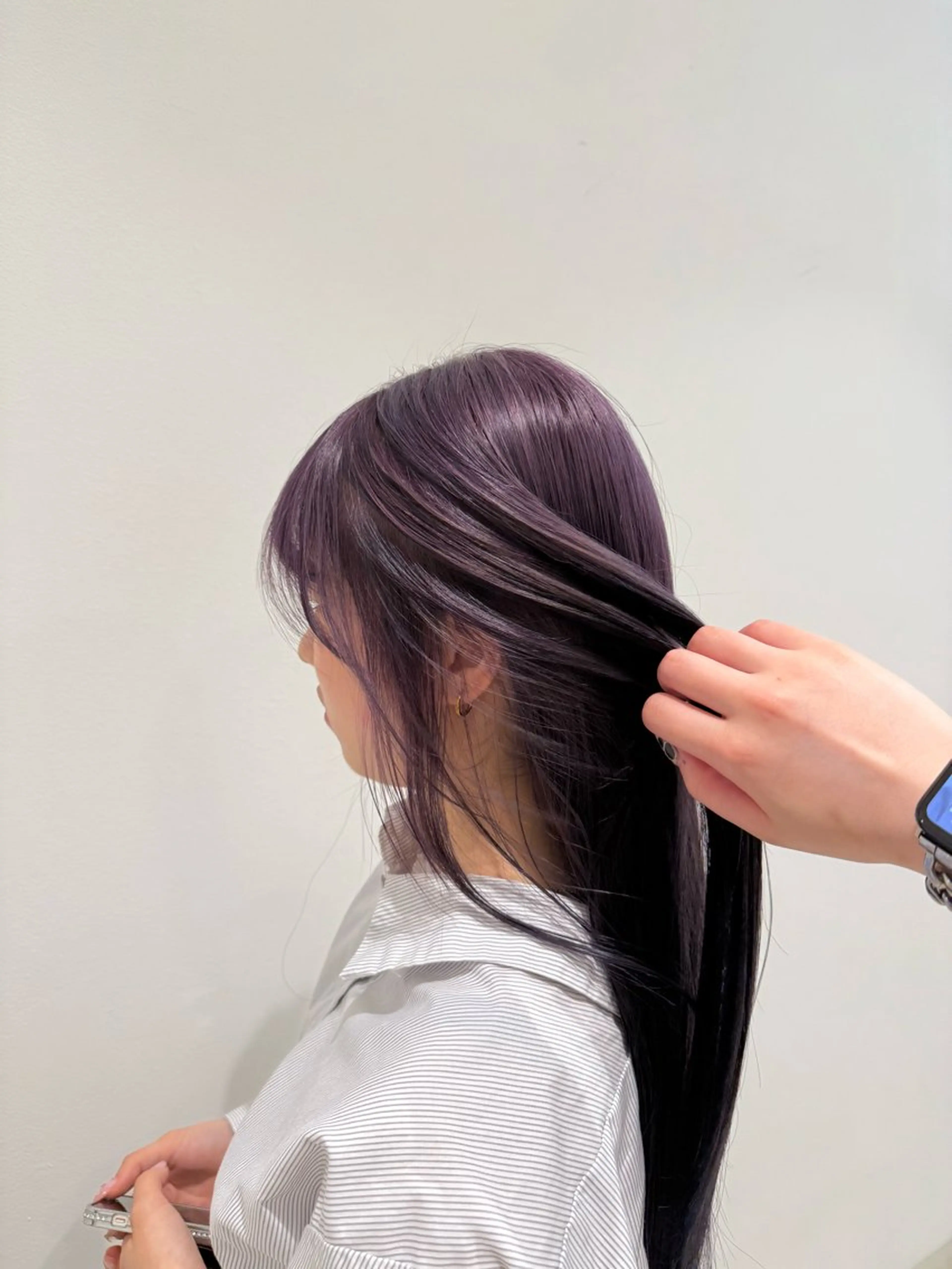 ロング カラー ラベンダーカラー ピンクカラー ピンクラベンダー パーマ×レイヤー| カラー カホ🪩🤍のヘアスタイル