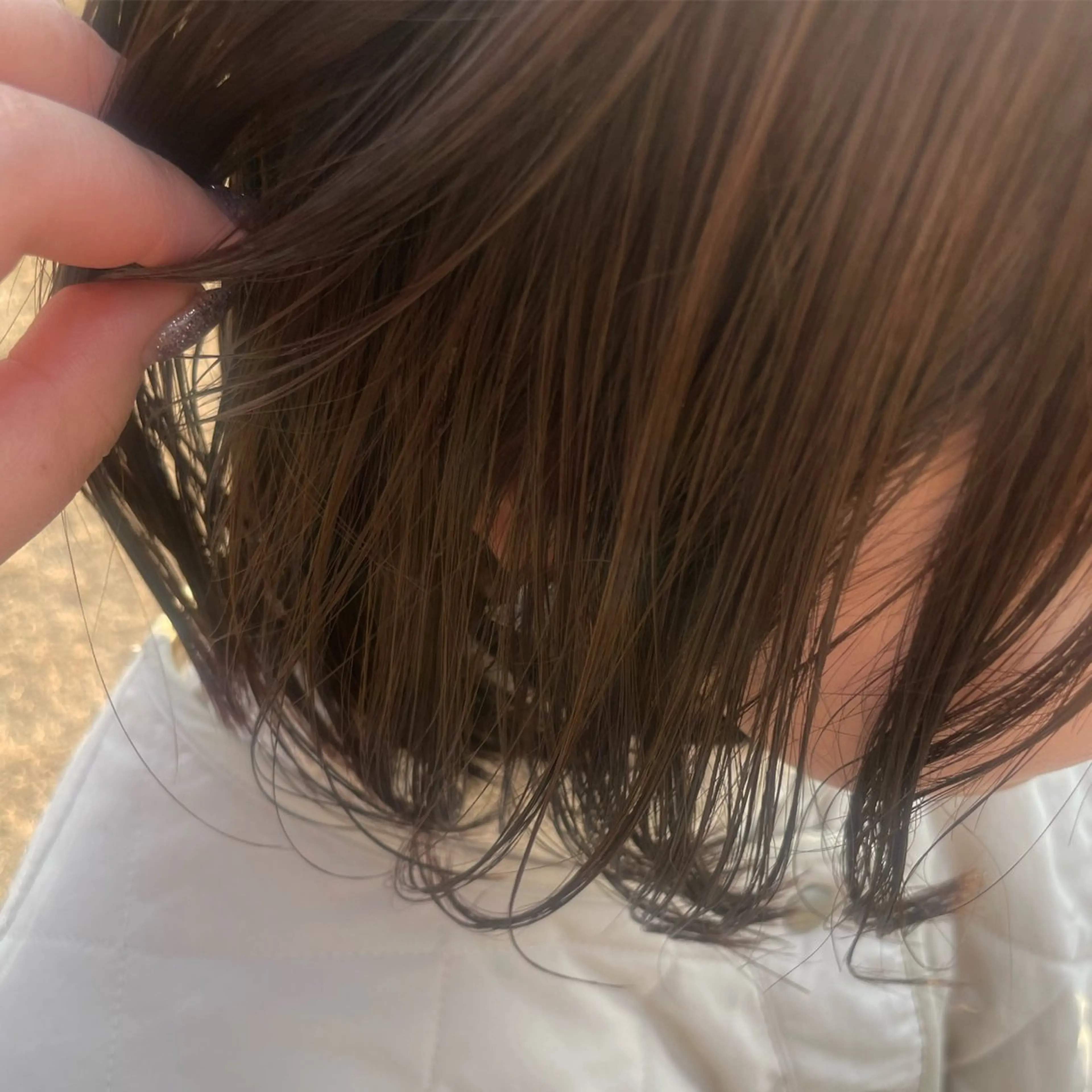 ミディアム カラー ベージュカラー 透明感カラー オリーブベージュ 桑田 真奈のヘアスタイル