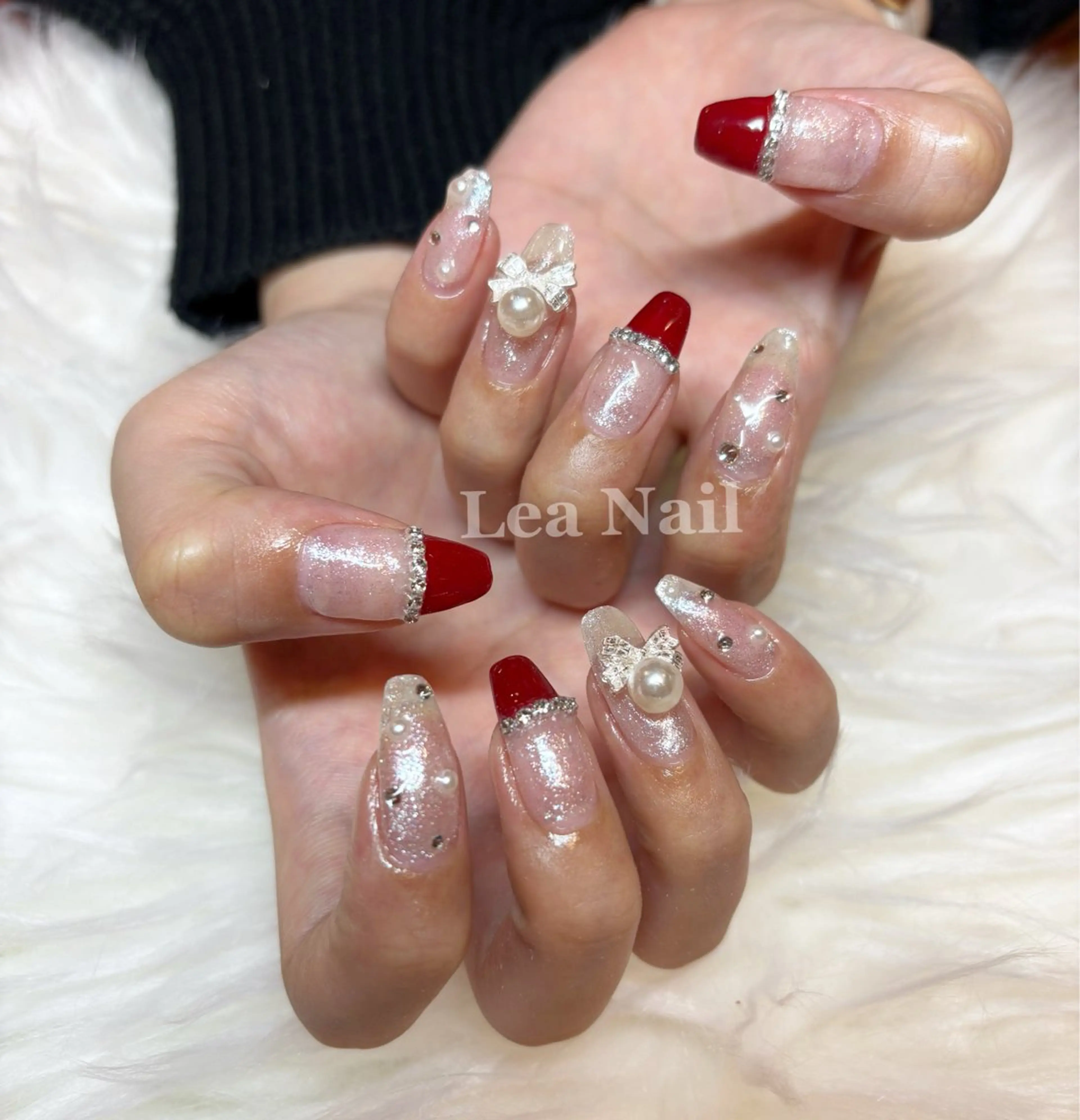 ネイル ボルドー キラキラネイル Lea Nailのネイルデザイン