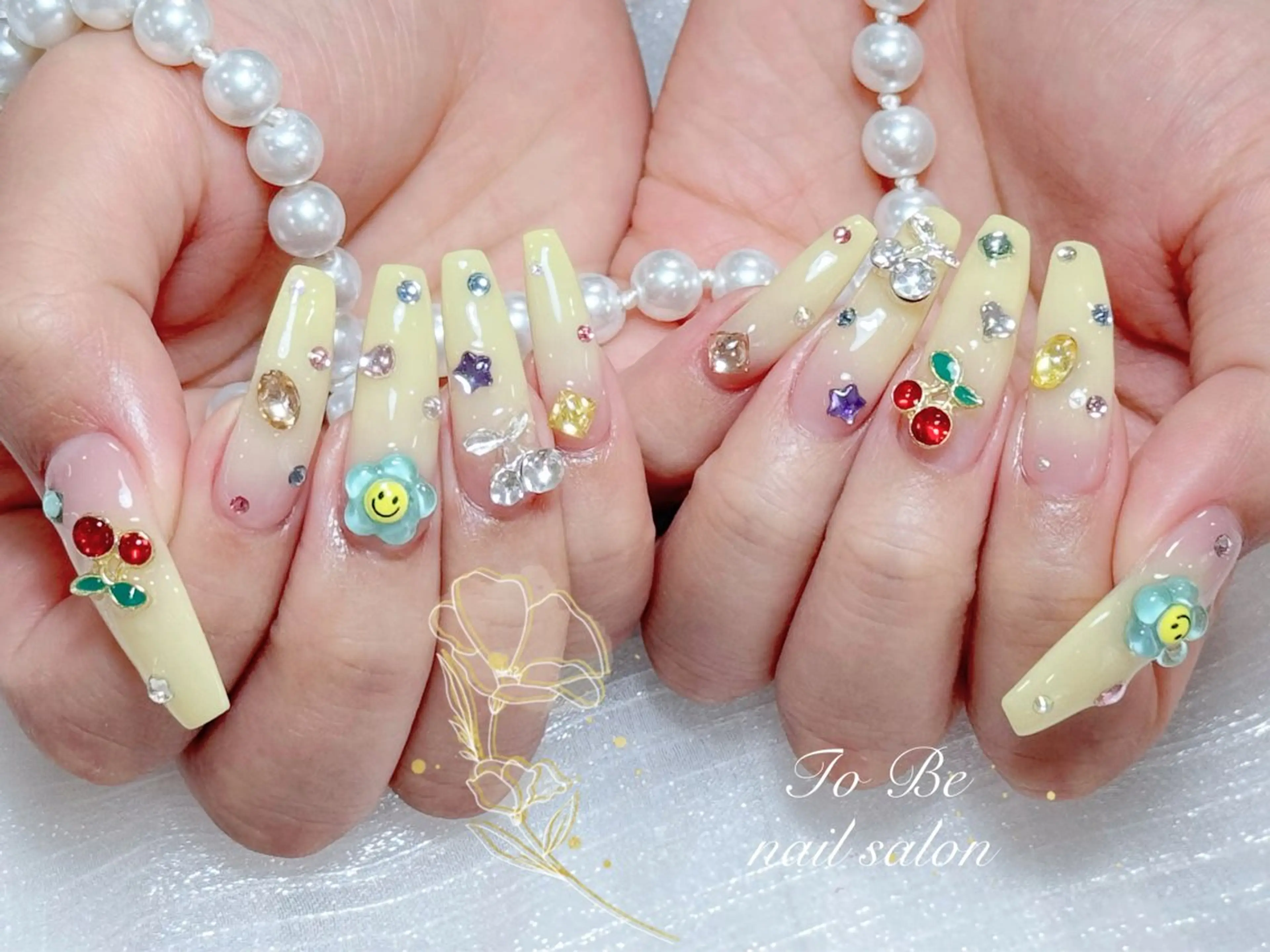 ロング ハンドネイル Nail Salon To Be珈月のネイルデザイン