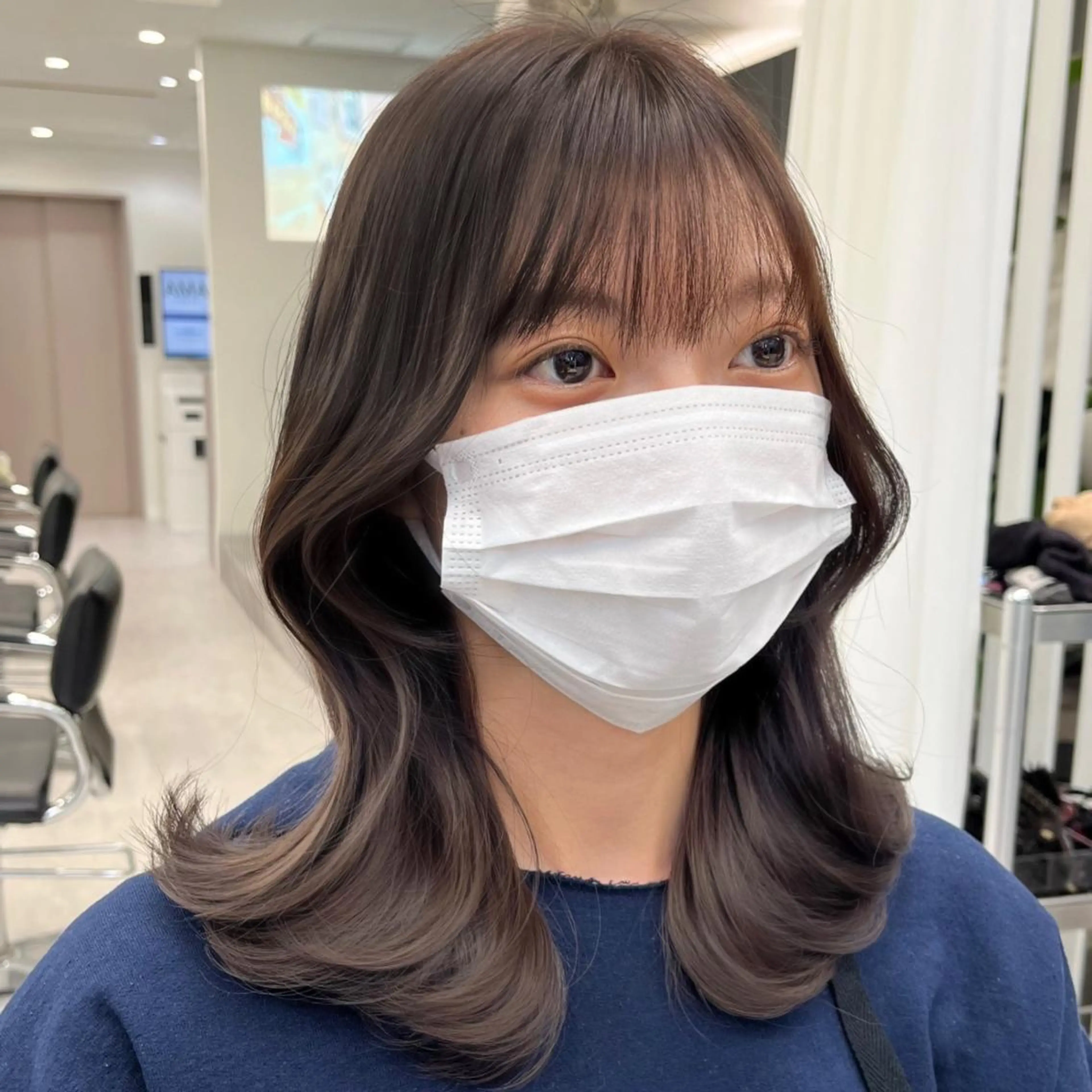 ミディアム カラー パーマ ヘアアレンジ 結婚式・ブライダル アッシュ ベージュカラー 黒髪 ブリーチ 韓国ヘア×2way 🇰🇷和知拓郎のヘアスタイル