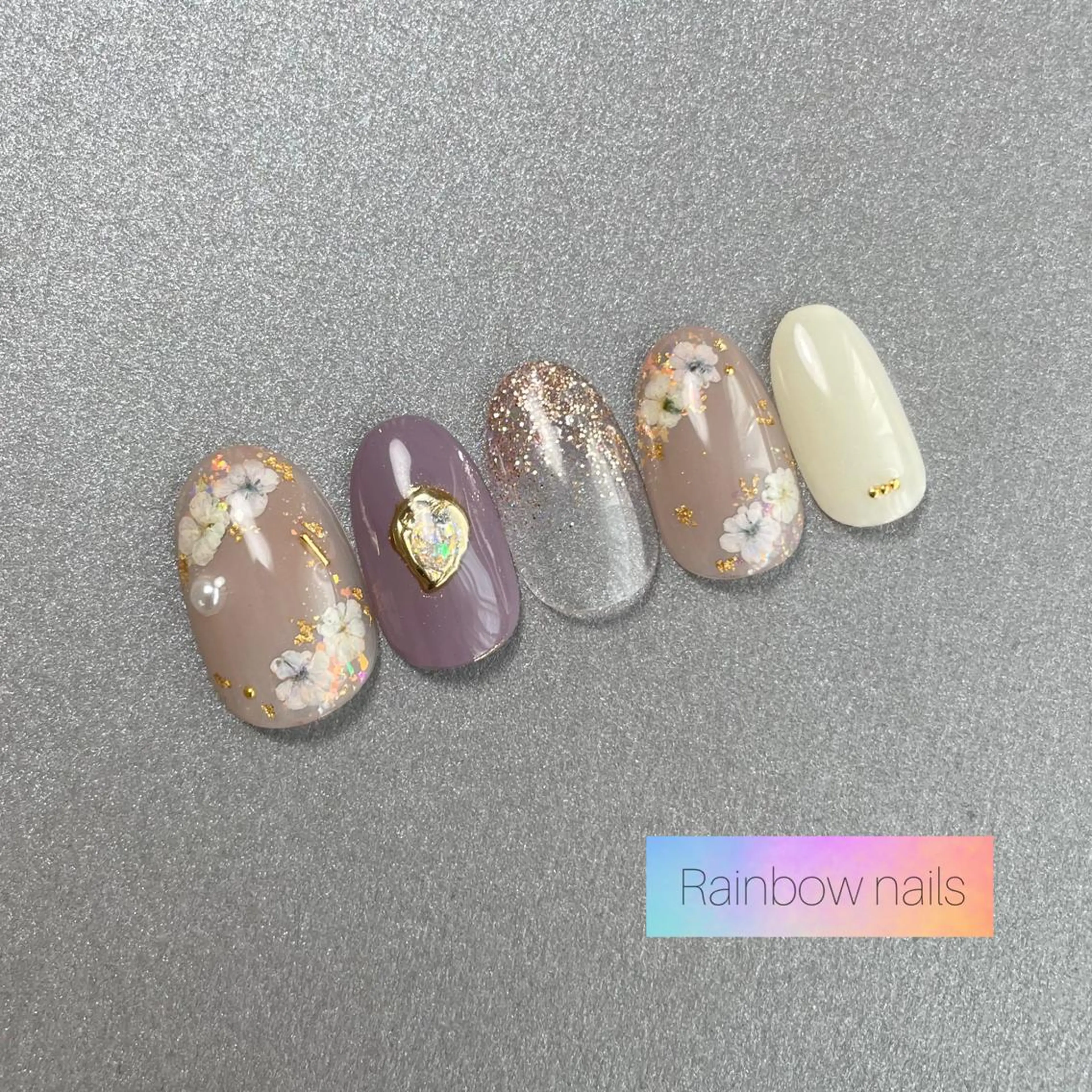 ネイル Rainbow nailsくろちゃんのネイルデザイン