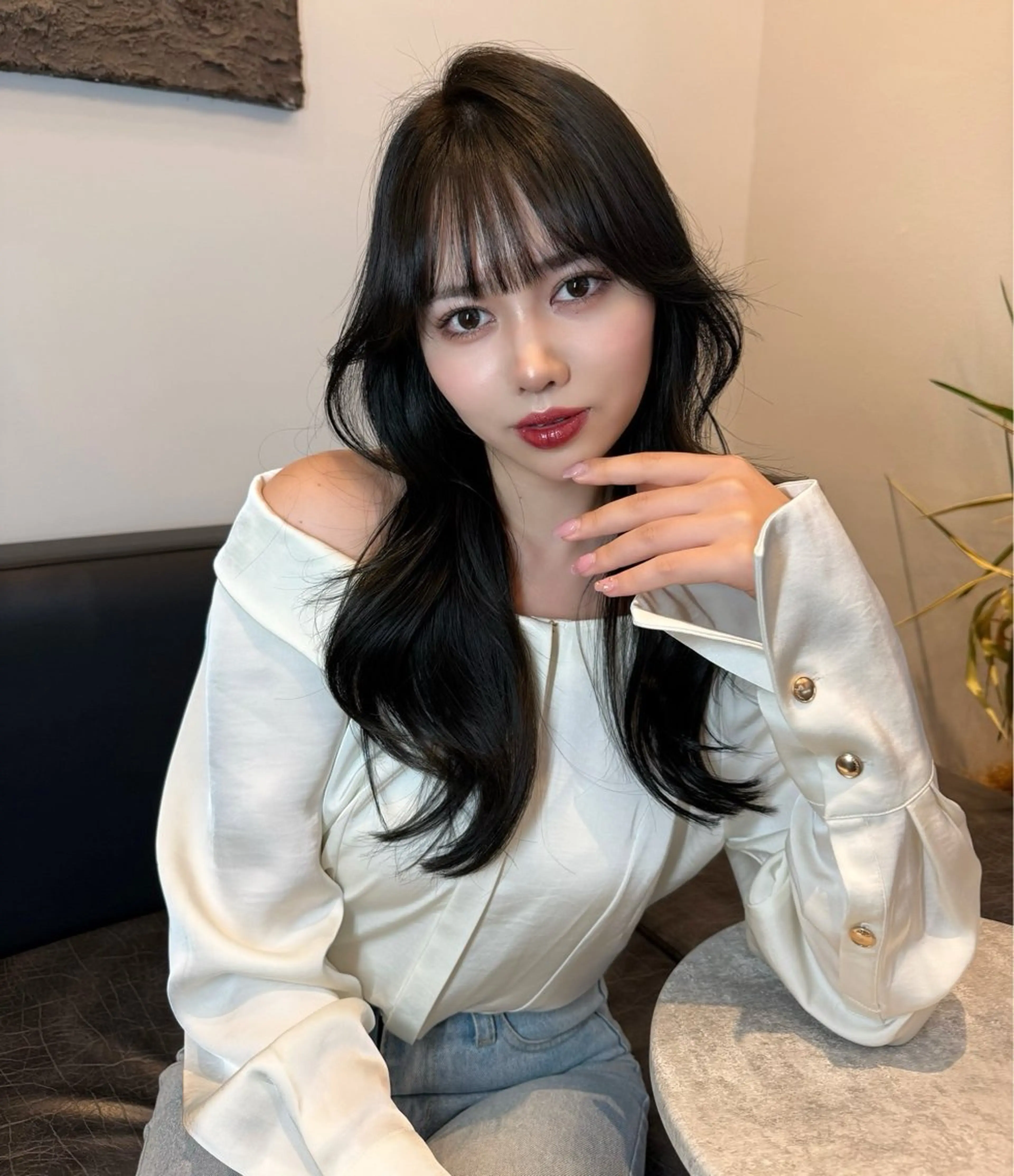 ロング カット ヘアカラー トリートメント 韓国ヘア🇰🇷 YURIYAのヘアスタイル