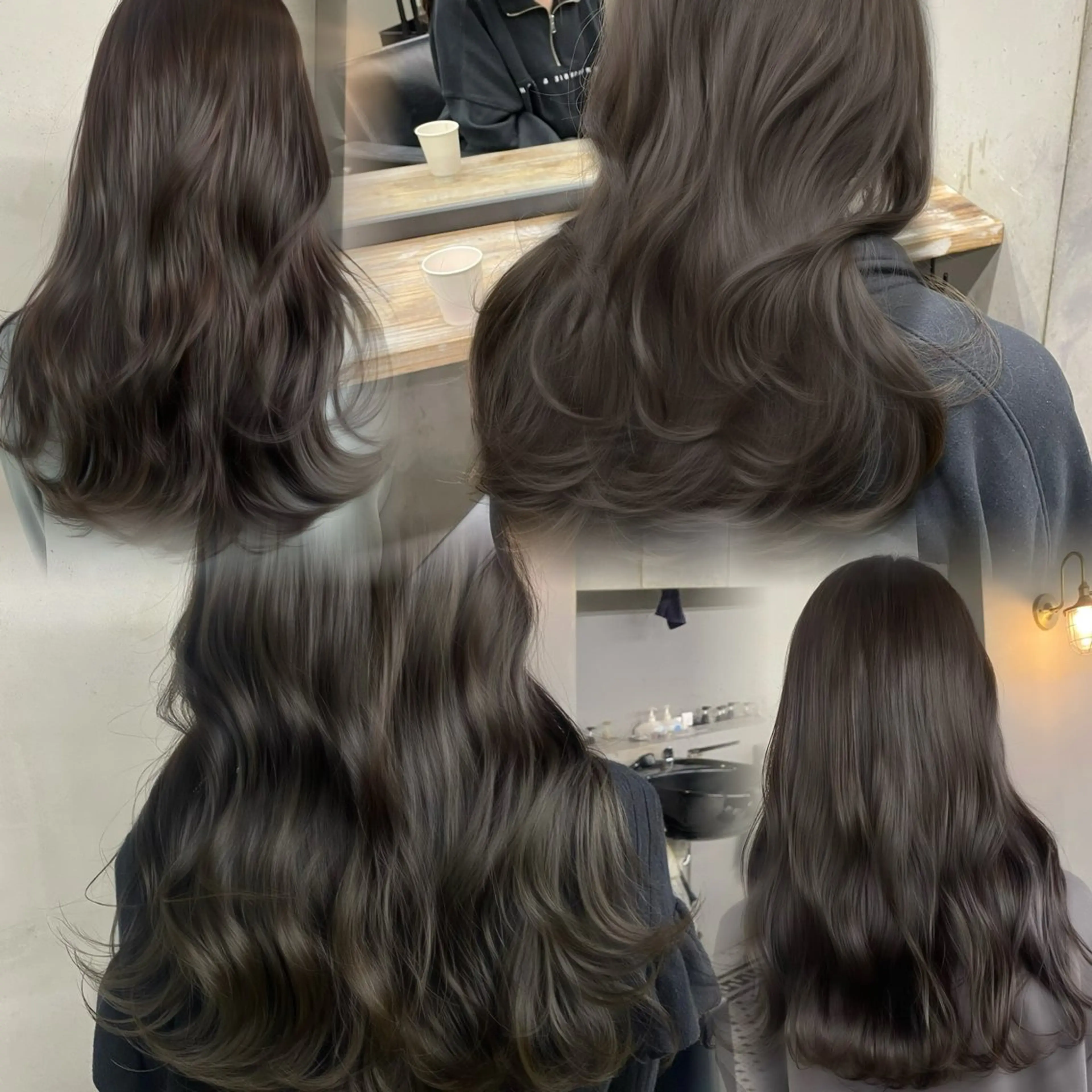 ロング カラー カット ヘアカラー トリートメント ヘアセット 新宿/韓国ヘア/ 髪質改善ストレートのヘアスタイル