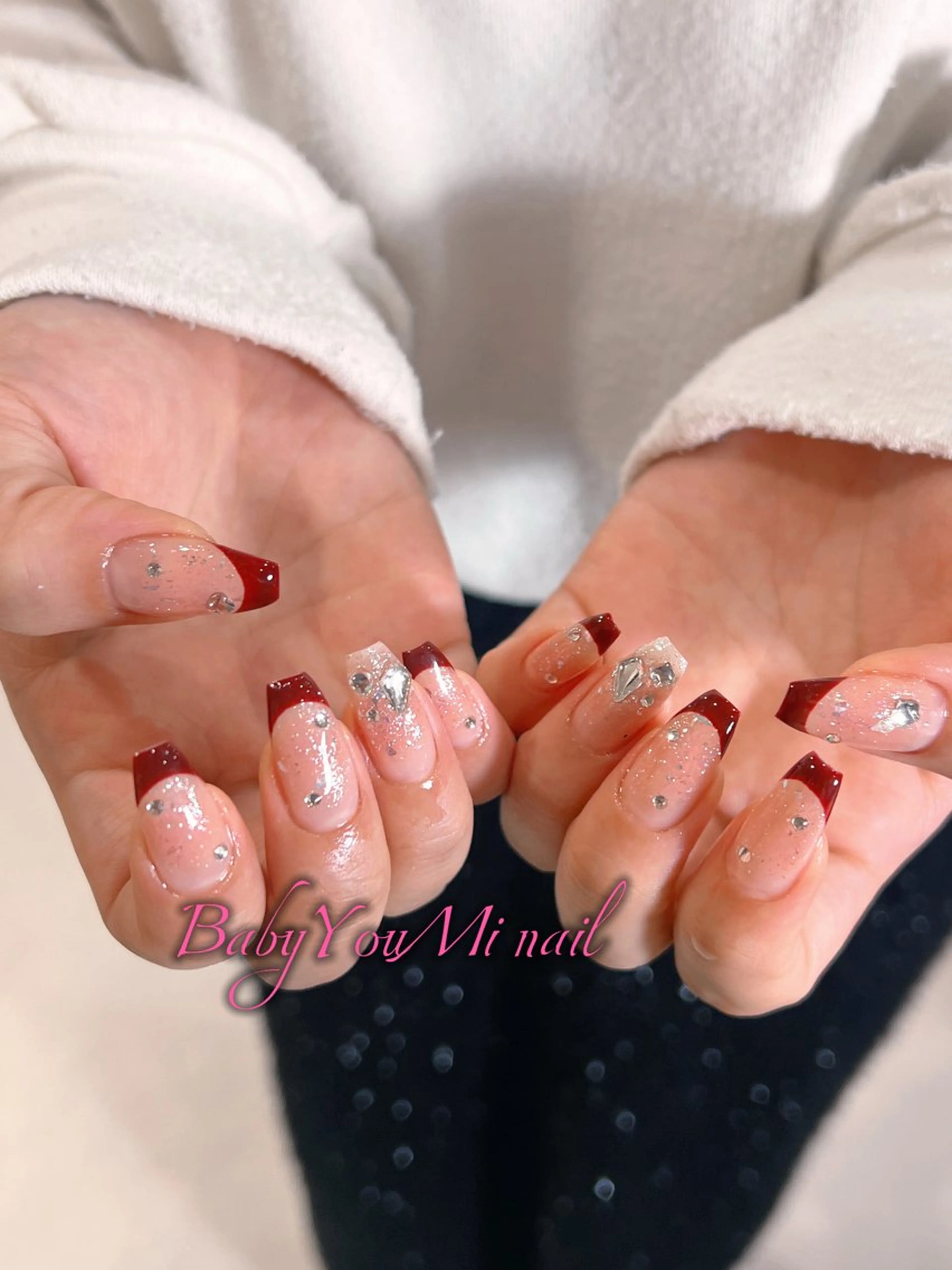 ネイル オーロラネイル フラワーネイル フットネイル フレンチネイル ジェルネイル ハンドネイル BabyYouMi ねねのネイルデザイン