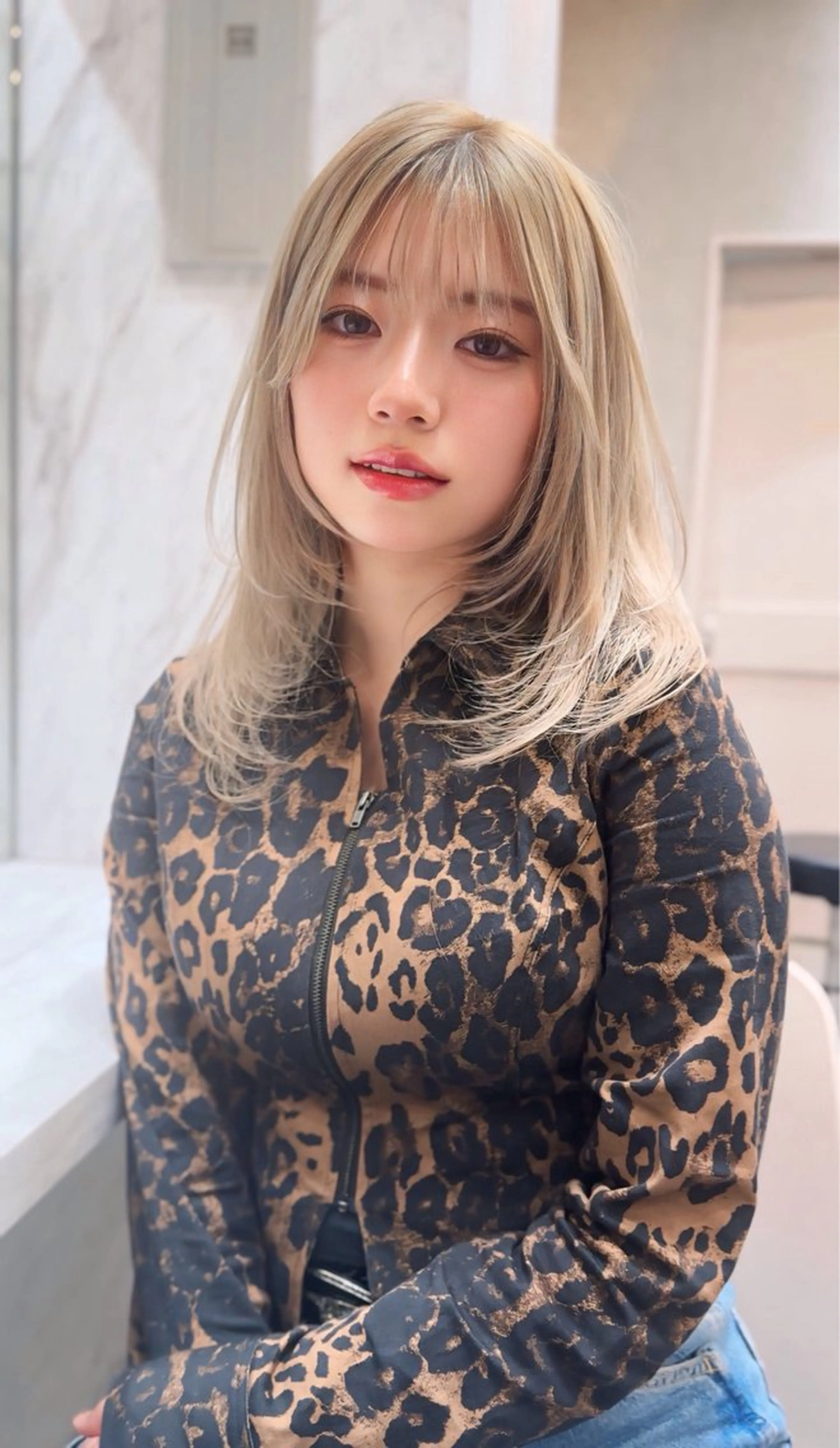 ミディアム カラー カット トリートメント ヘアセット レイヤーダブルカラー KYONのヘアスタイル