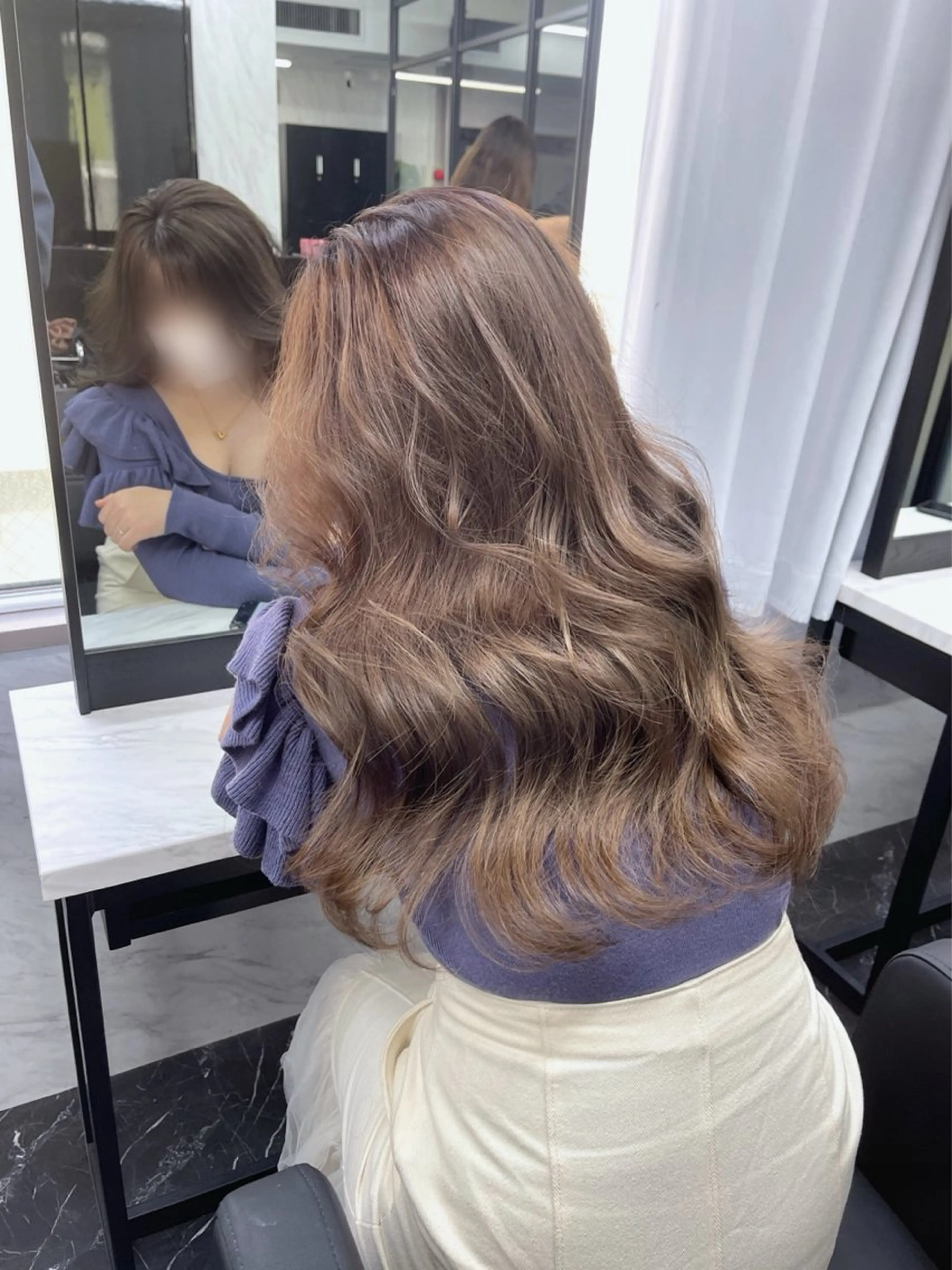セミロング カラー 髪質改善/堀江 ケアカラーtoshiのヘアスタイル