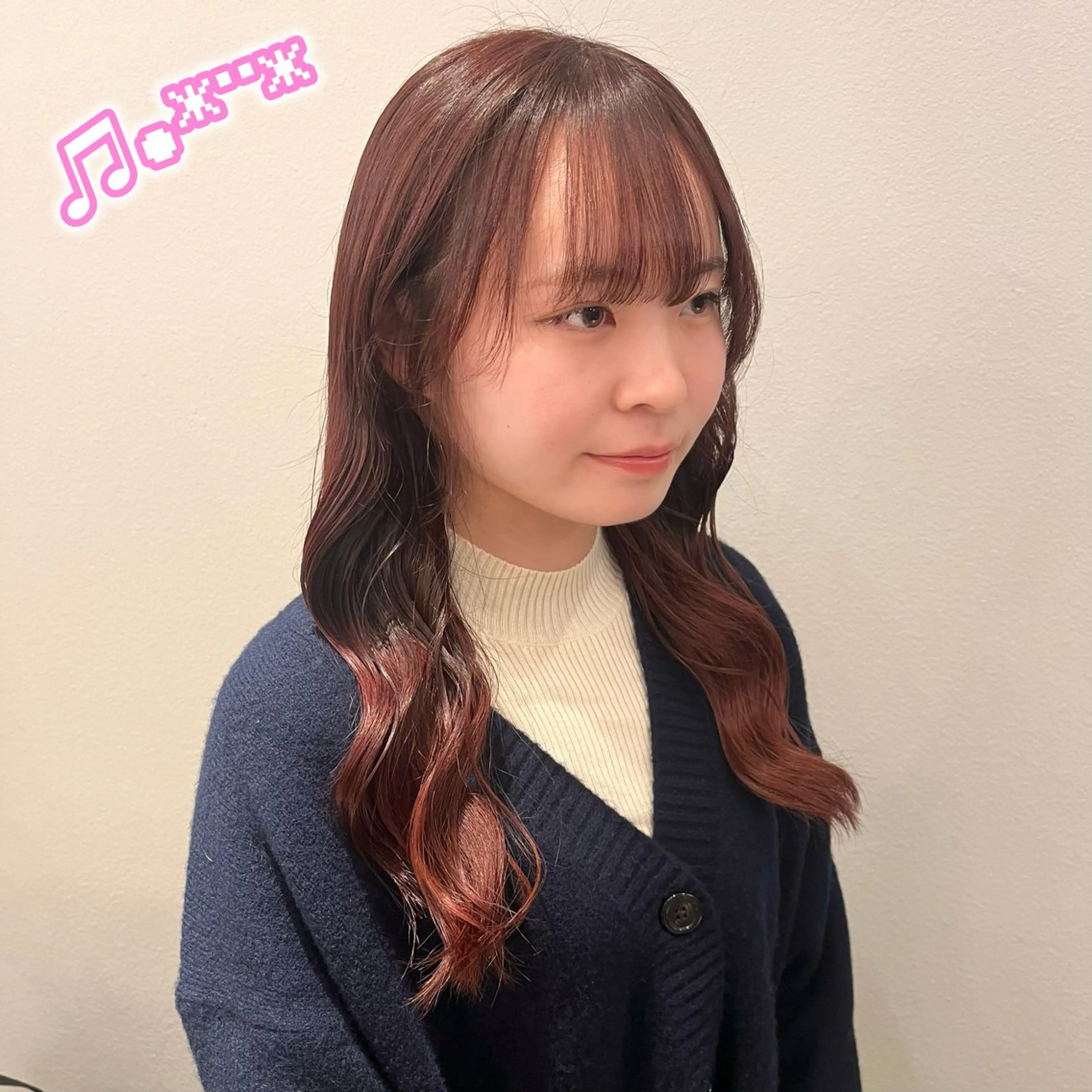 ロング カラー ブラウンカラー レッドカラー レッドブラウン カット ヘアカラー 顔周り/ガーリー /ヘアメ/あつはのヘアスタイル