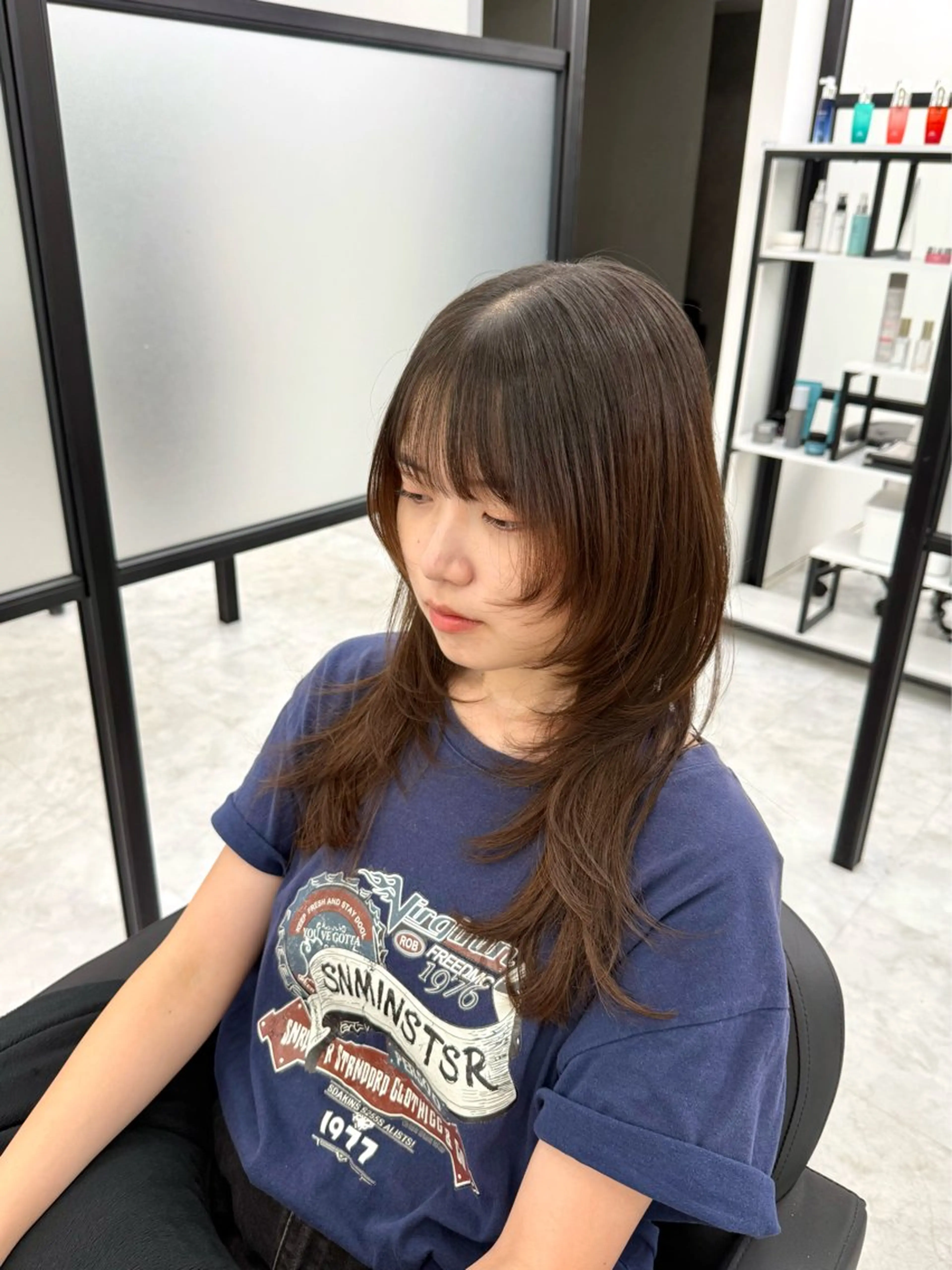 セミロング ハッシュカット カット トリートメント miku 🍑髪質改善サロンのヘアスタイル