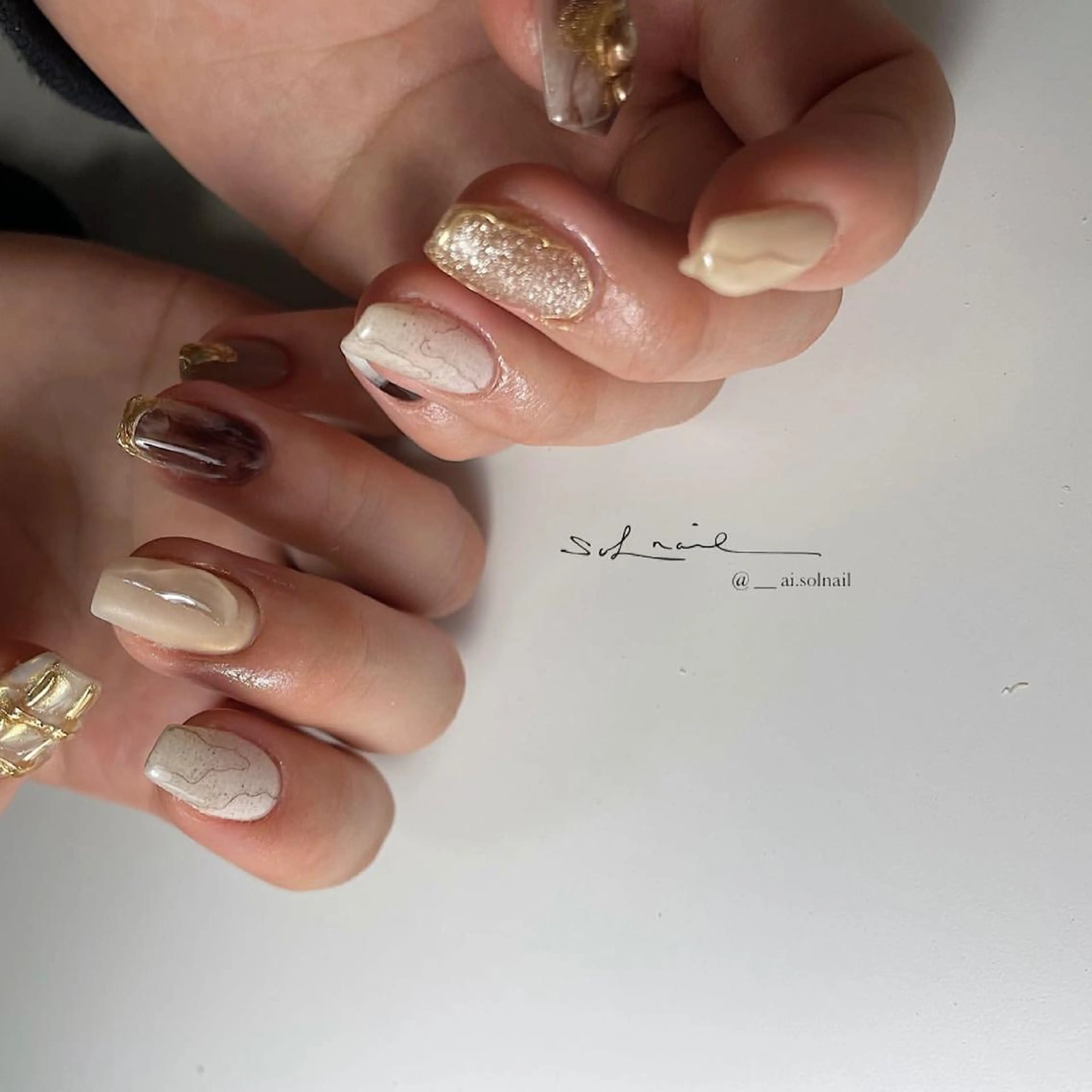 ネイル ハンドネイル 🍃伏見 / soL nail / aiのネイルデザイン