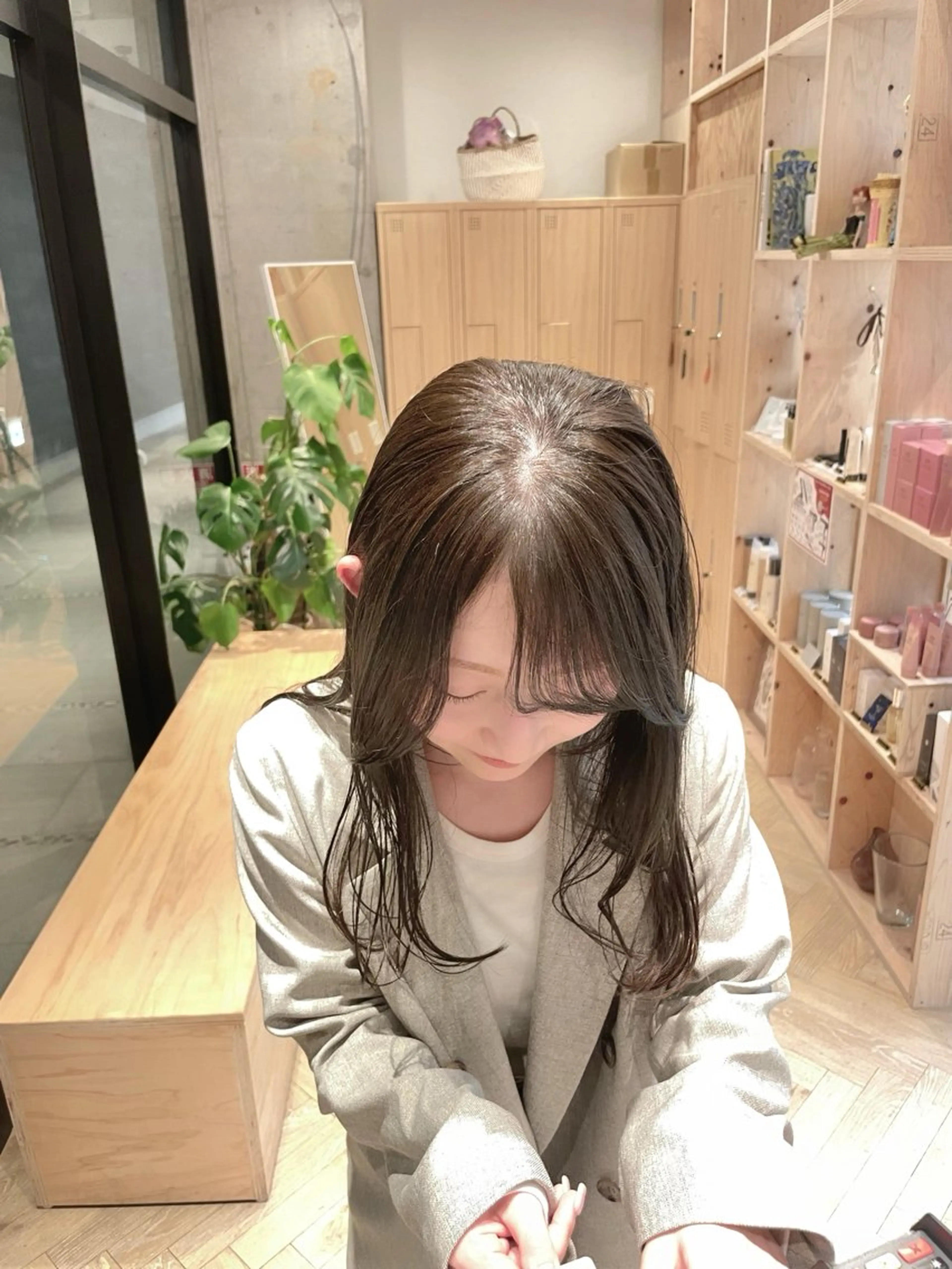 ロング ヘアカラー 似合わせ/ベージュ /レイヤー/りほ🤍のヘアスタイル