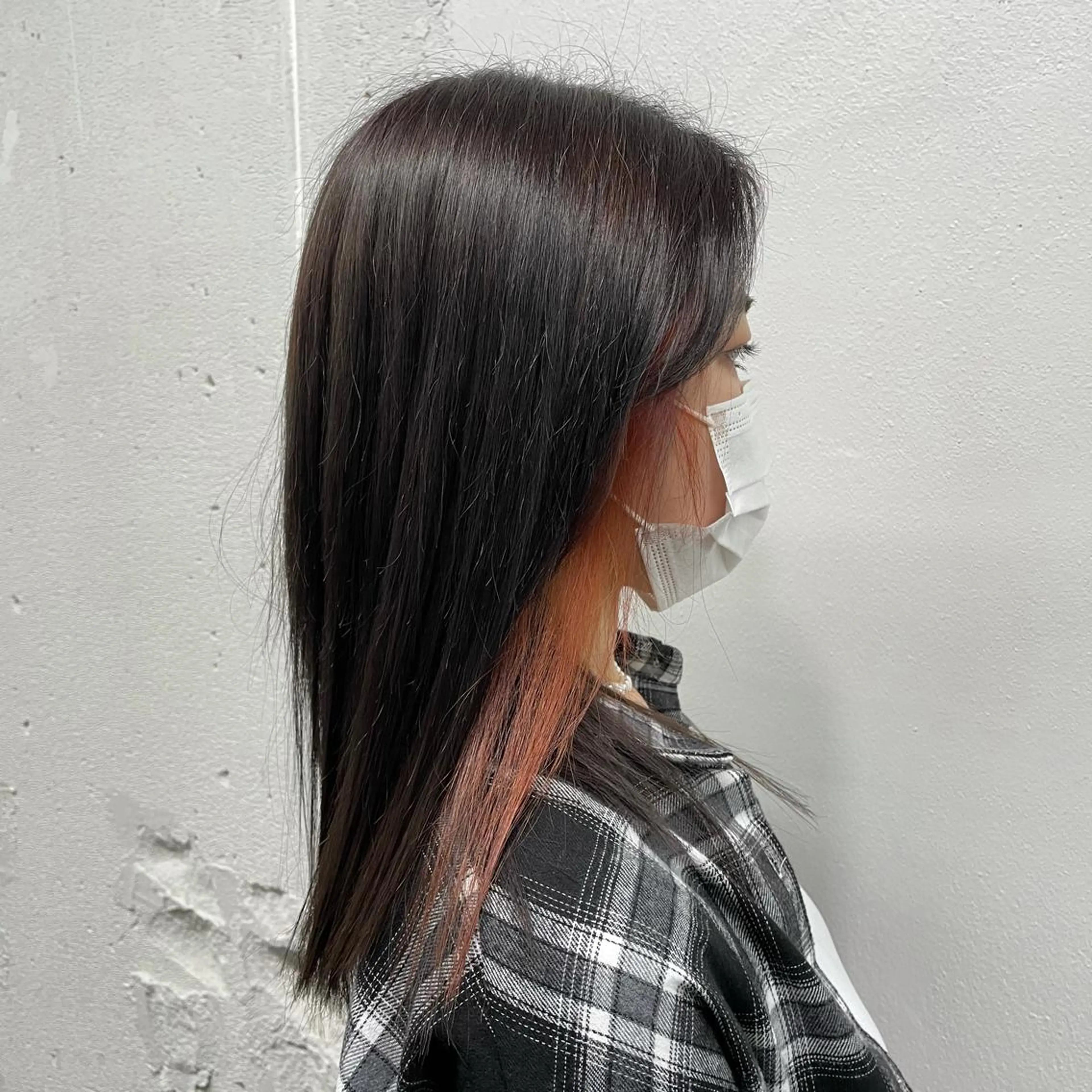 セミロング カラー シールエクステ バレイヤージュ ミストバング ダブルカラー イヤリングカラー ヘアカラー トリートメント 🧡艶髪ちゅるん髪 🫧🧡YUKI❄️のヘアスタイル