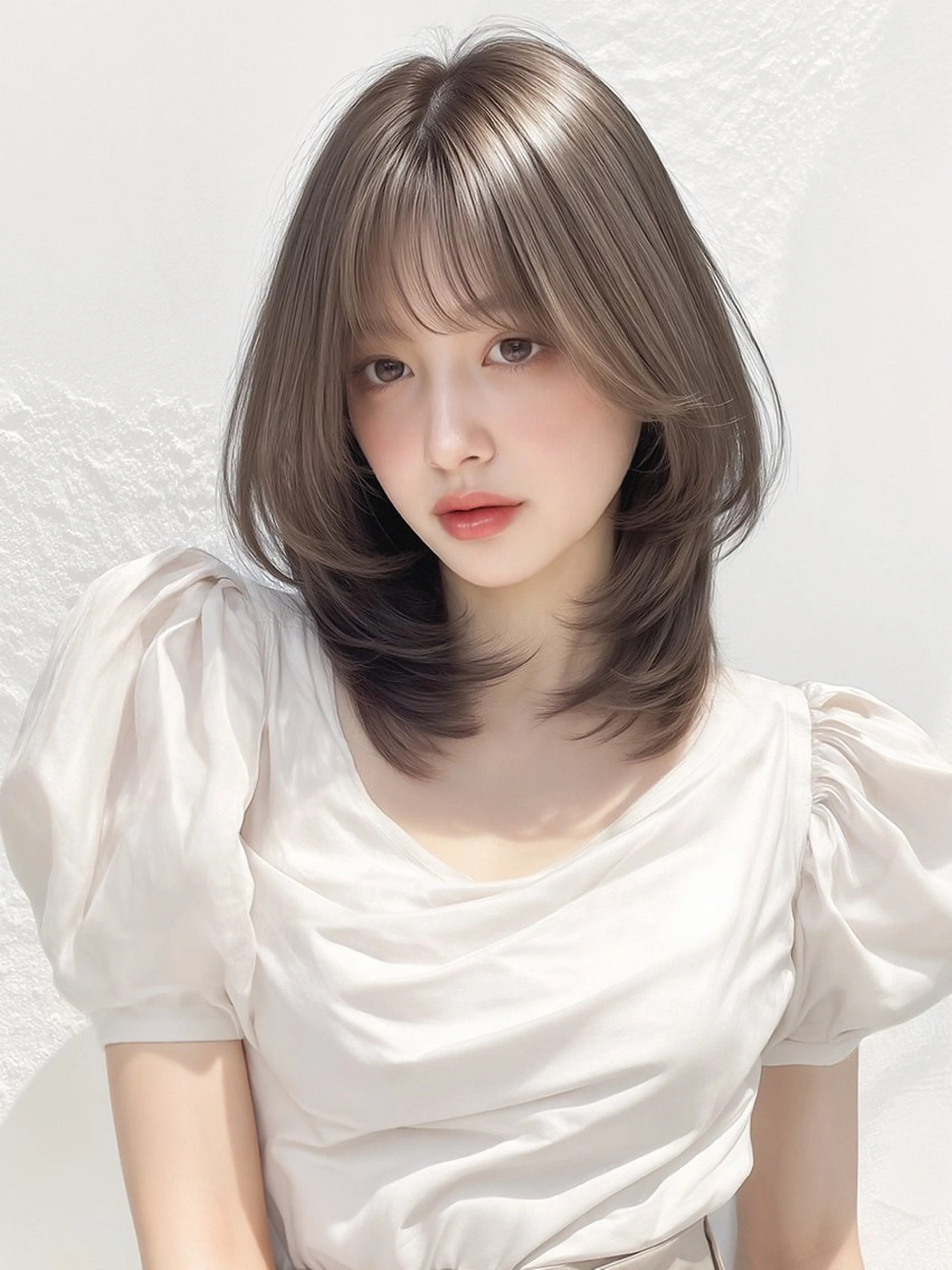 セミロング カラー カット ヘアカラー トリートメント 莉乃/縮毛矯正/髪質 改善/艶カラーのヘアスタイル