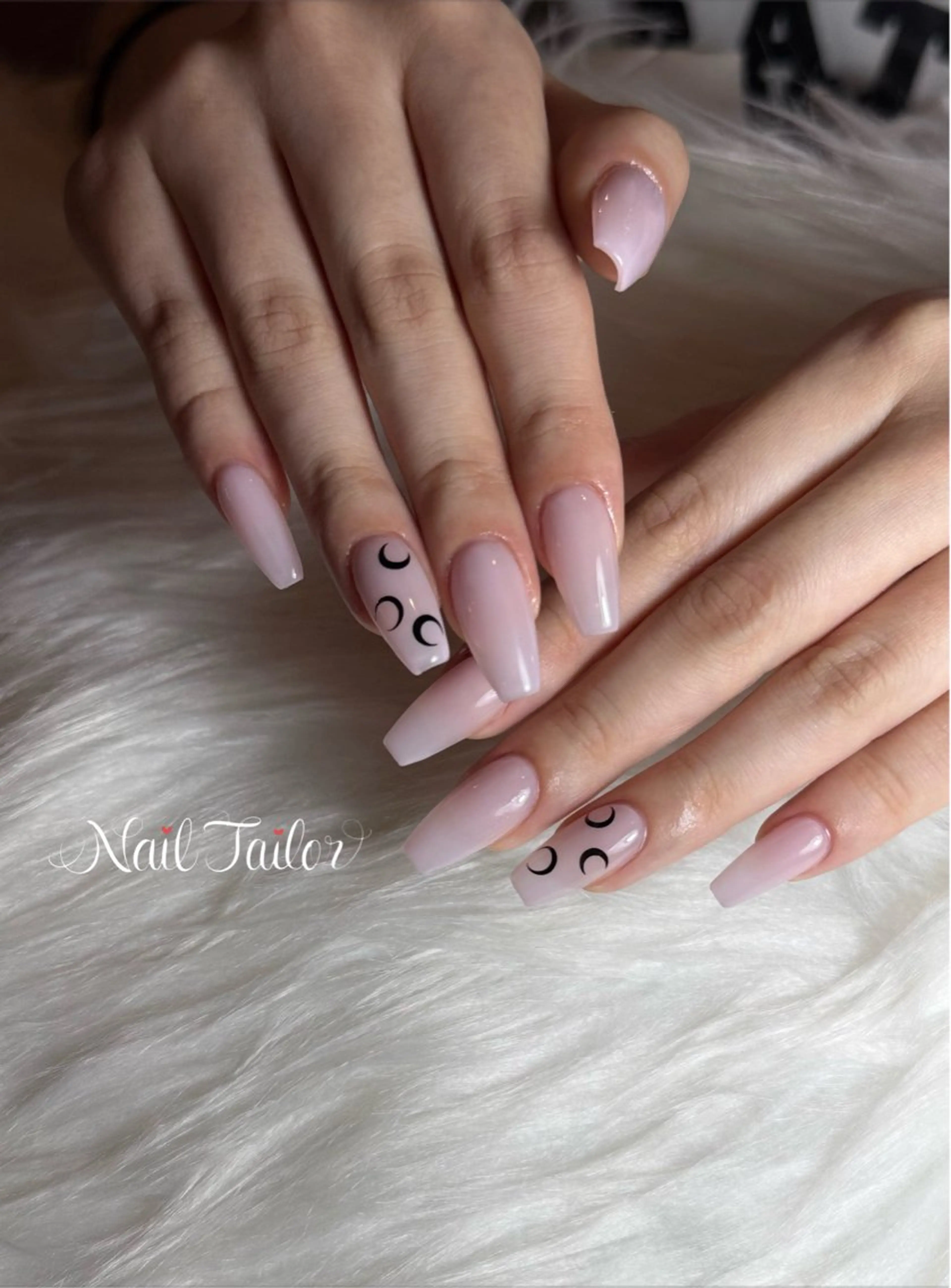 ネイル 長さ出し ロングネイル オフィスネイル ピンク ハンドネイル NailTailor ネイルテイラーのネイルデザイン