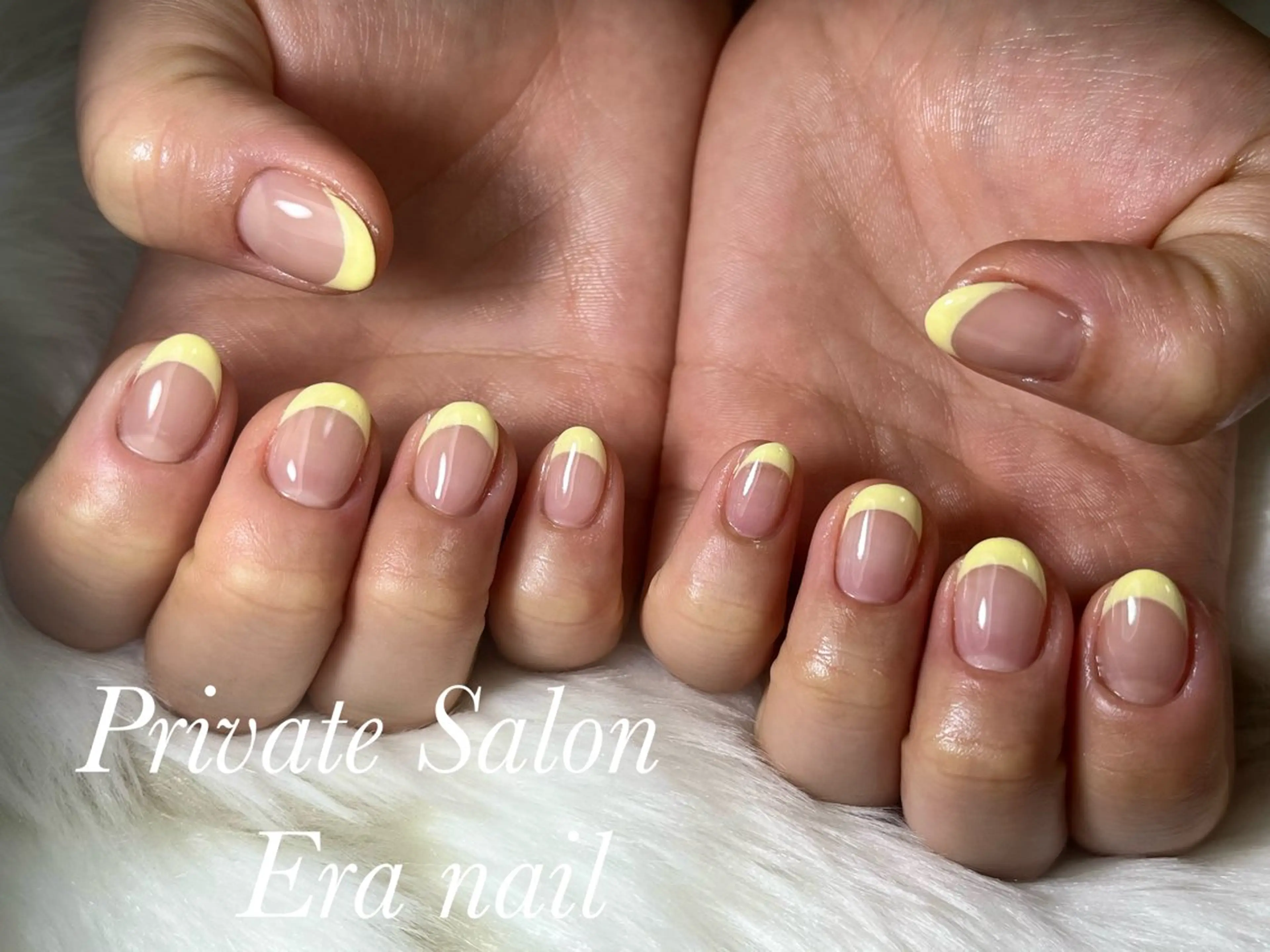 ネイル フレンチネイル パステルネイル 春ネイル 黄色 Era nailのネイルデザイン