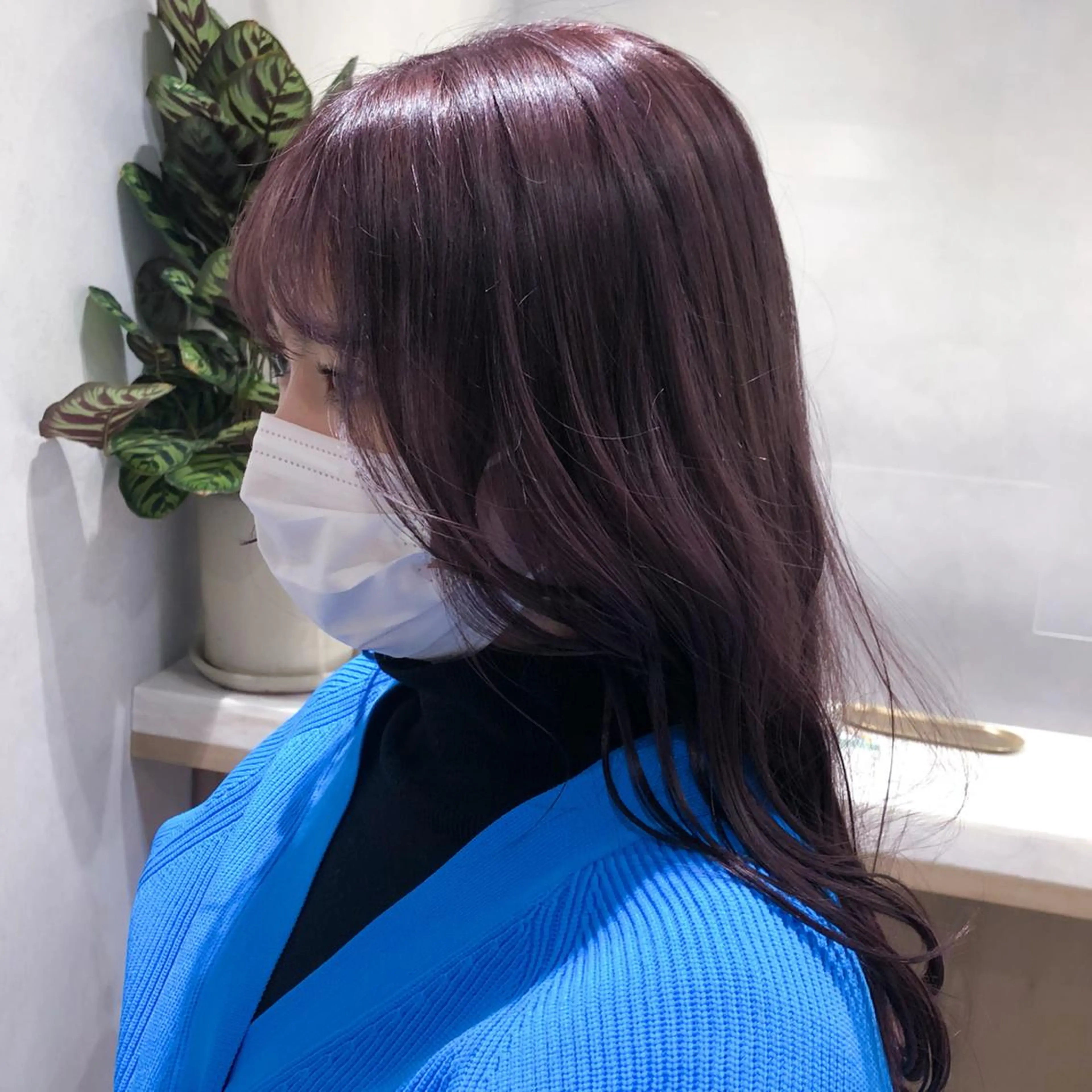 ミディアム カラー ラベンダーカラー ピンクカラー ピンクラベンダー 艶透明感カラー/ ルーズパーマ/田中のヘアスタイル