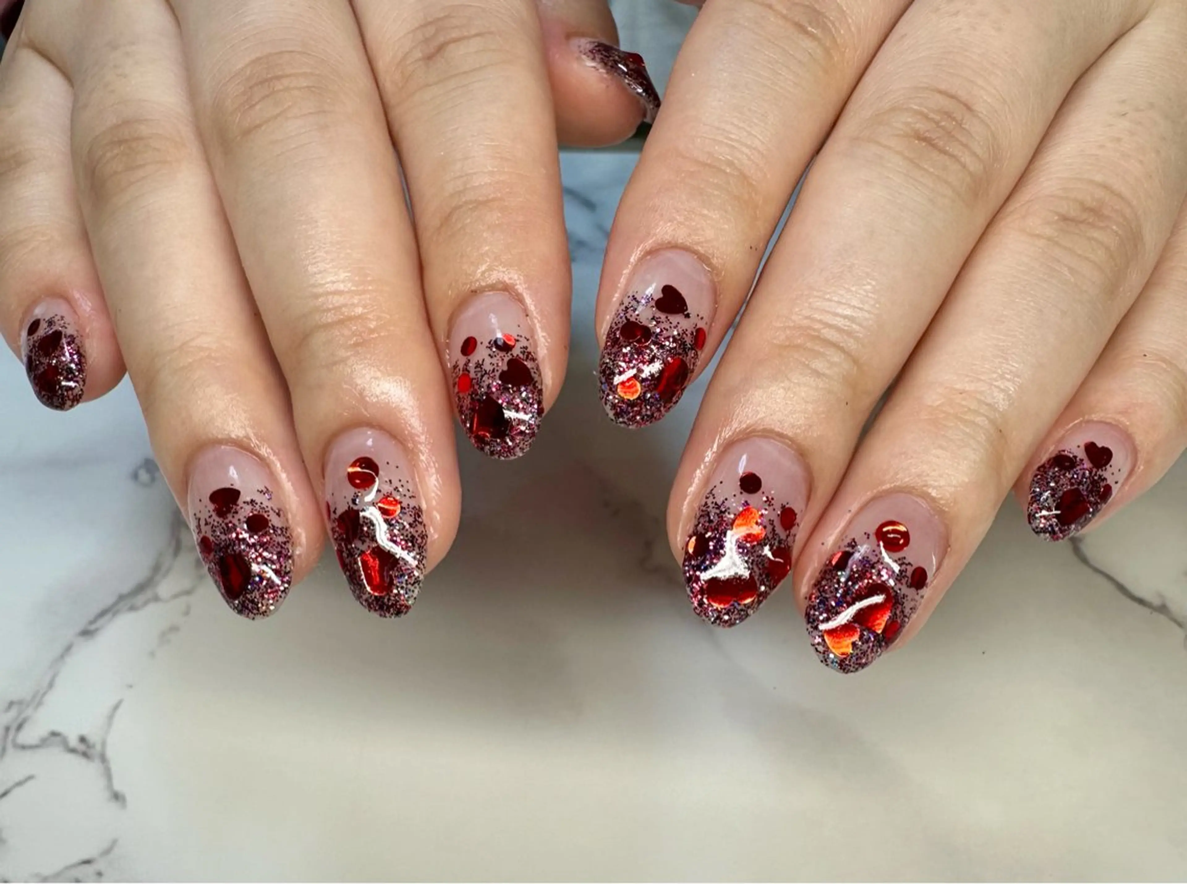 ネイル キラキラネイル ラメ(グリッター) ラメグラデーション マグネットネイル ニュアンスネイル M.N_ nailのネイルデザイン