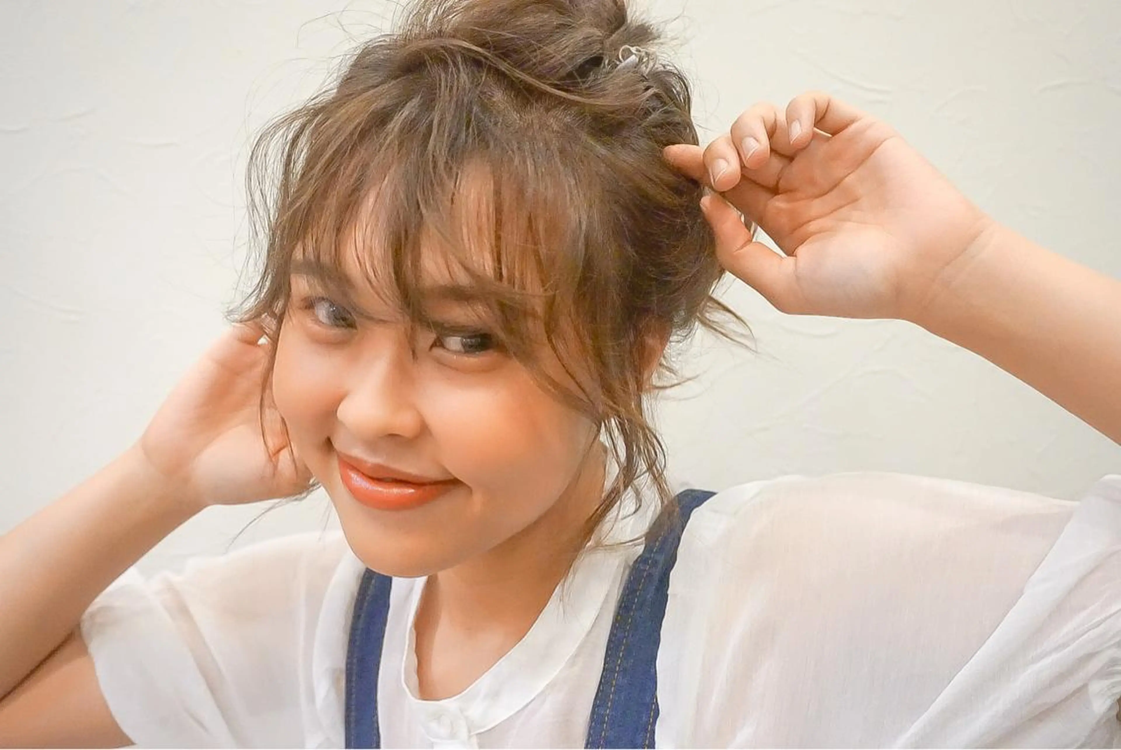 セミロング ヘアアレンジ お団子ヘア SHANTi 飯塚 ヘアセット/髪質改善のヘアスタイル