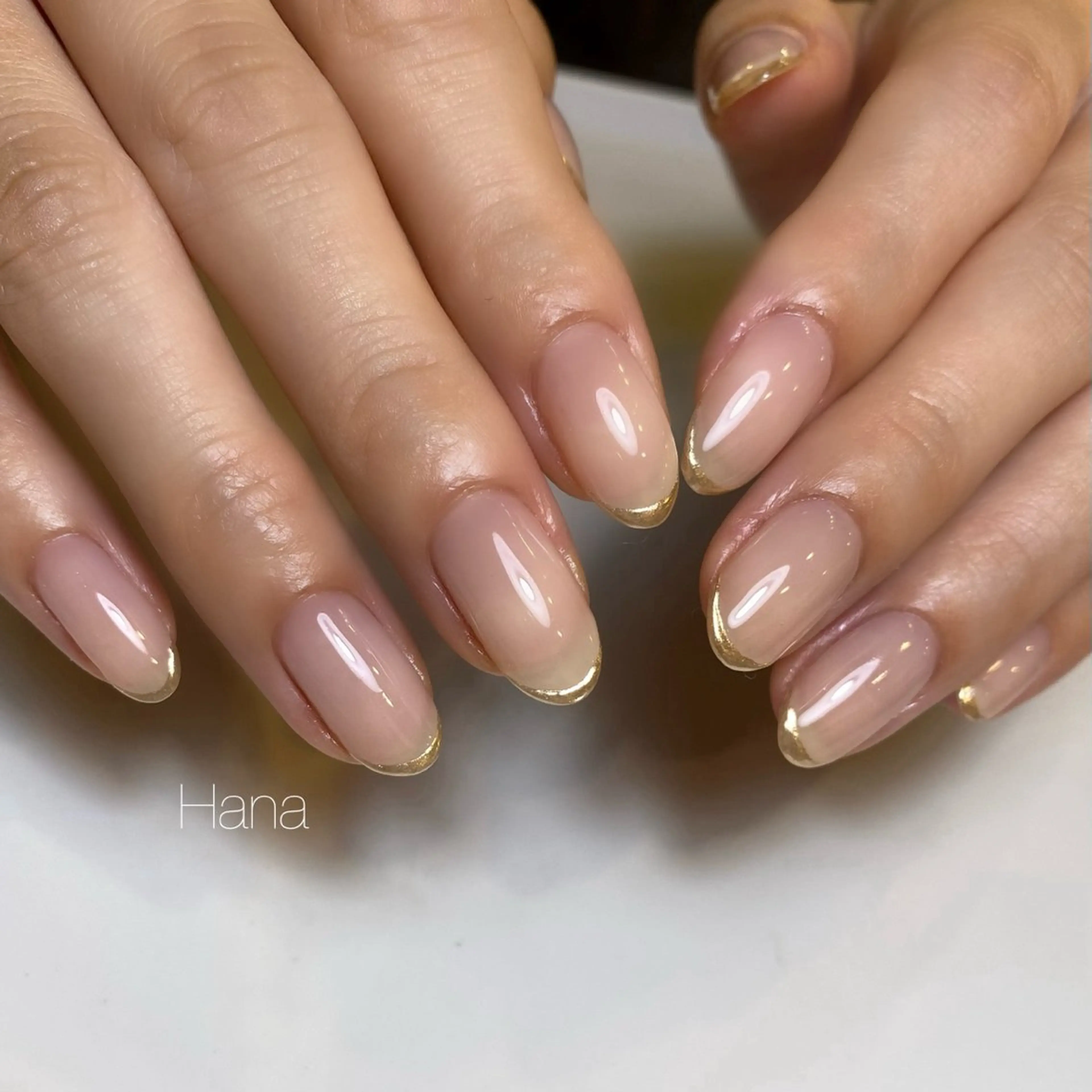 ネイル フレンチネイル ミラーネイル HANA /NOEM nailsalonのネイルデザイン