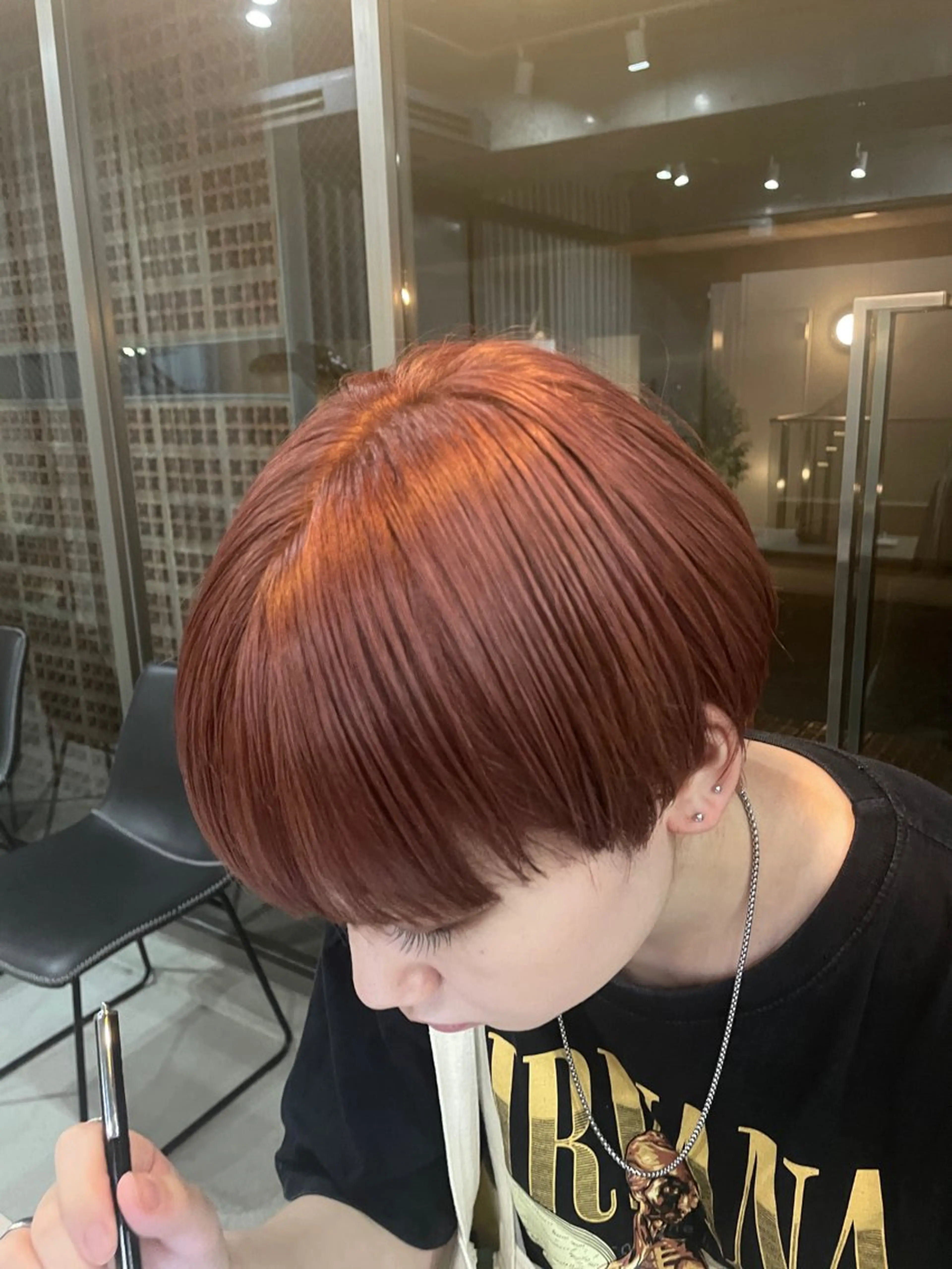 ショート カラー ヘアカラー 吉田一輝 外国人パーマのヘアスタイル