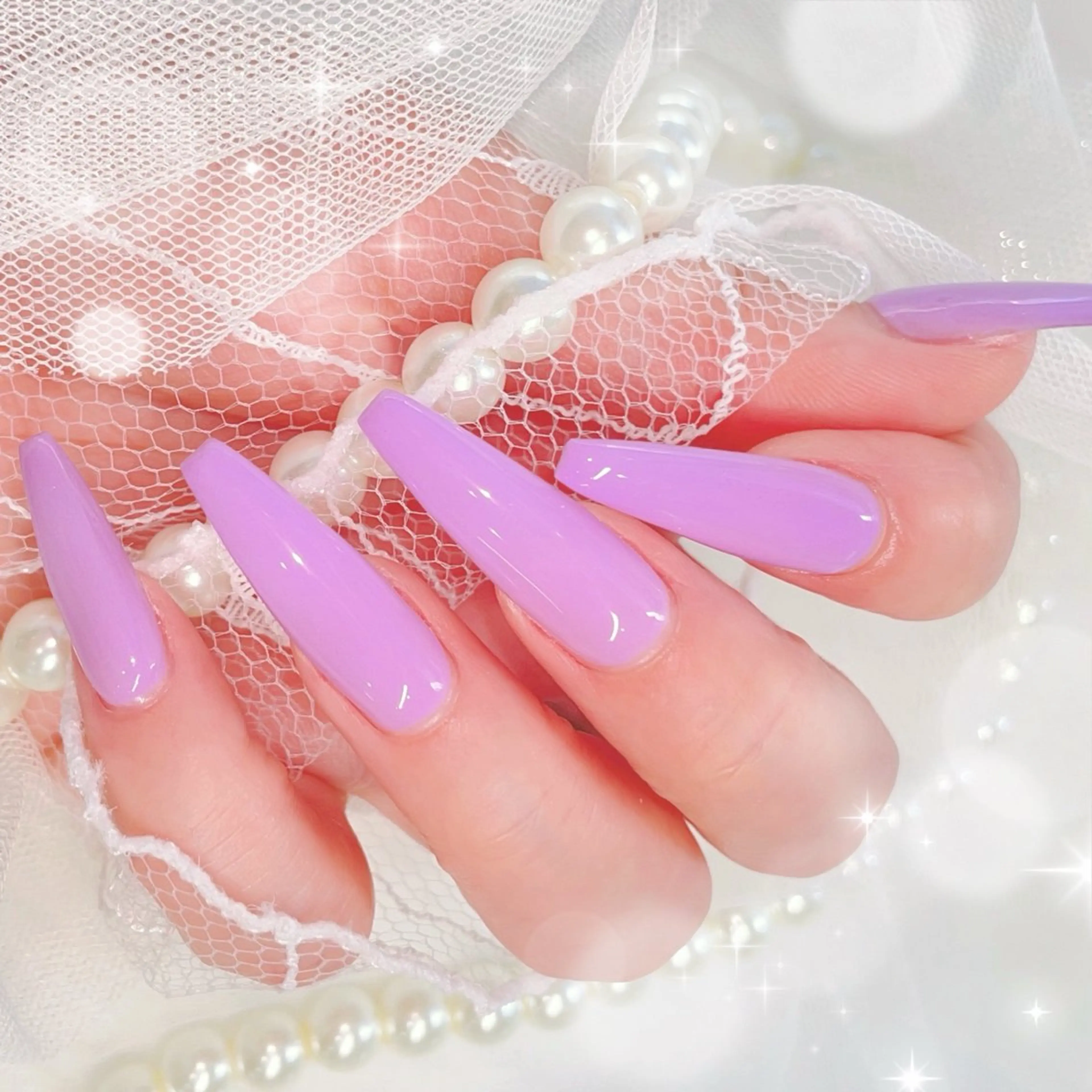 ネイル ロングネイル ワンカラーネイル ハンドネイル joieange nanami/京橋のネイルデザイン