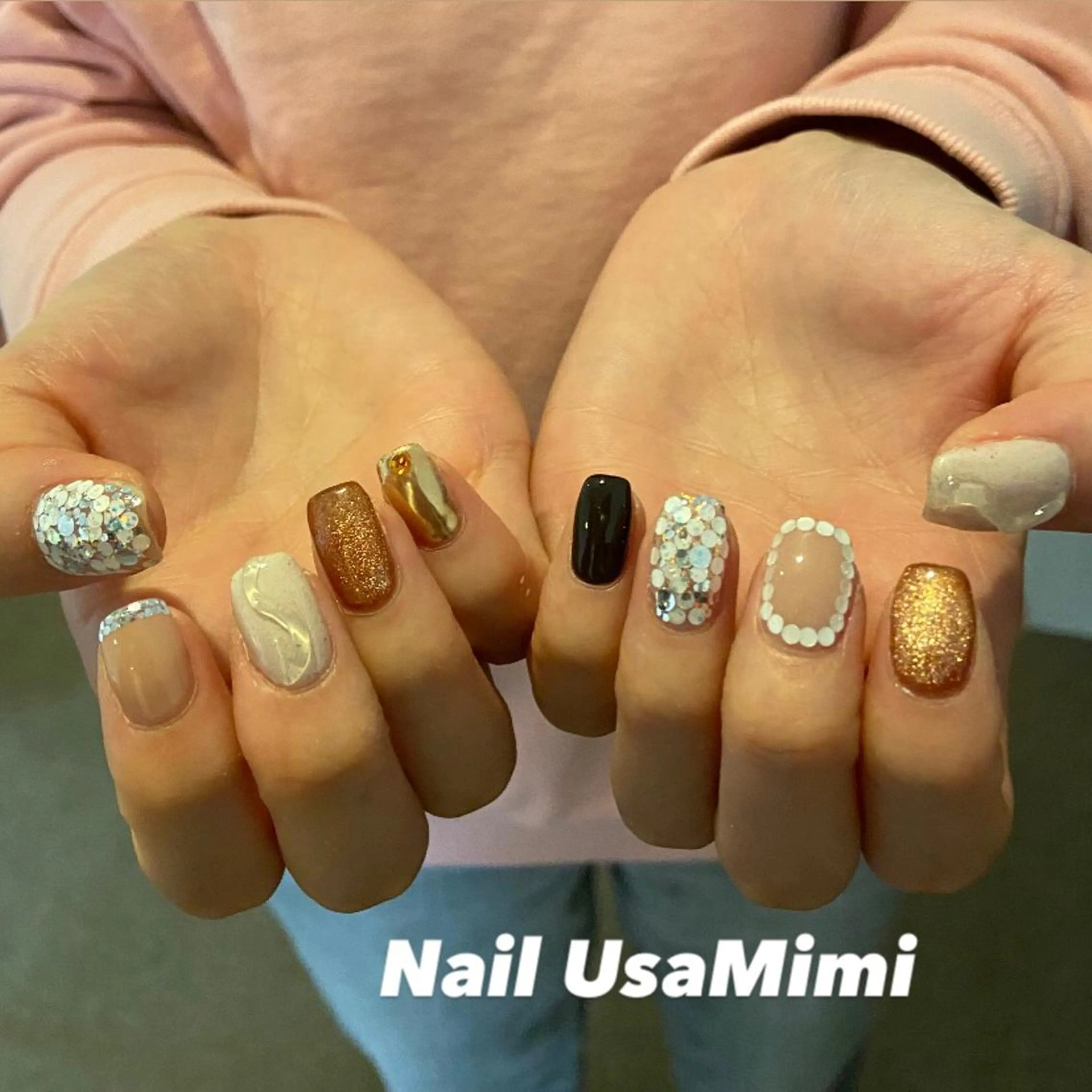 ネイル フットネイル ジェルネイル マグネットネイル 持ち込み ニュアンスネイル 本町ネイルNail UsaMimiのネイルデザイン