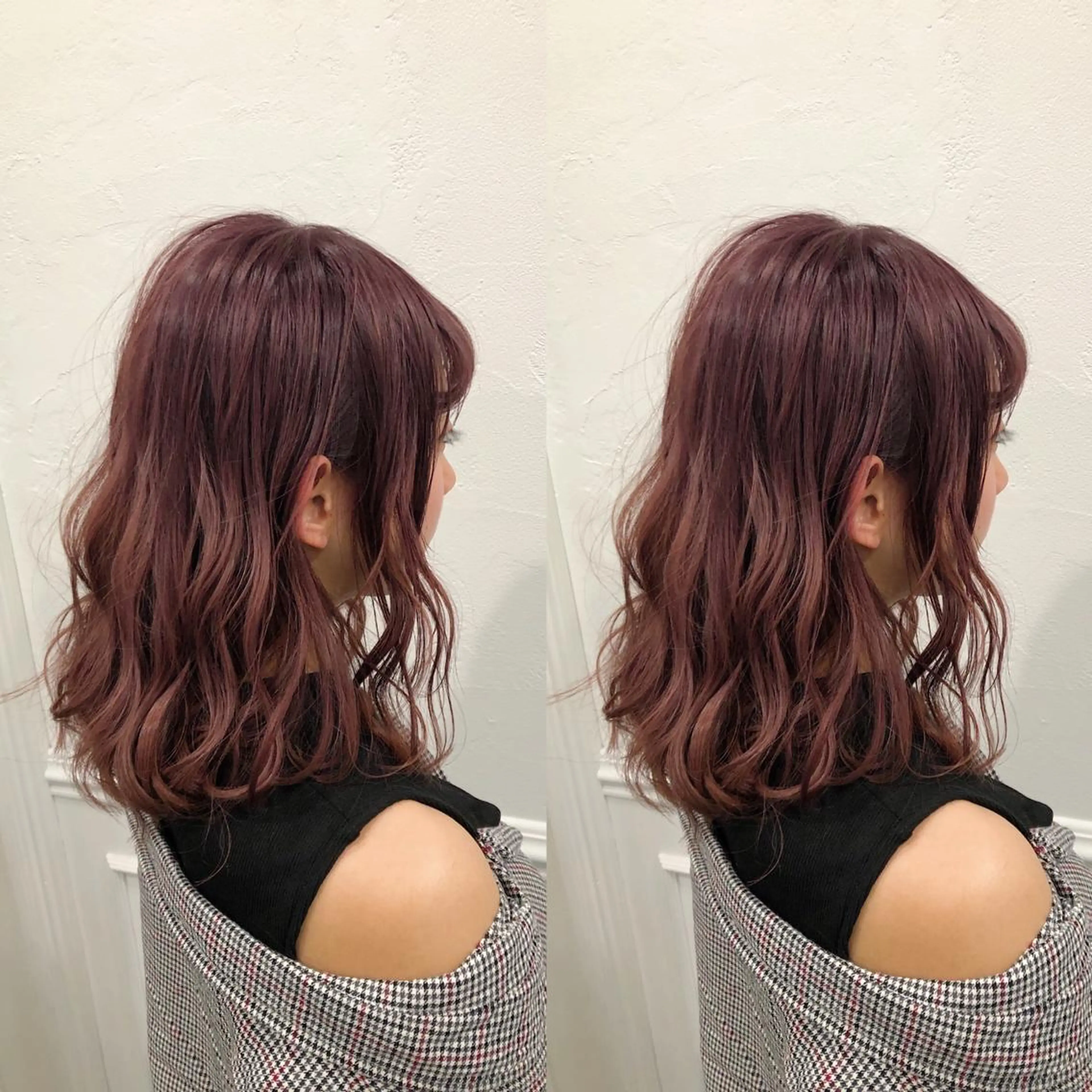 ロング カラー ヘアアレンジ メンズ キッズ ピンクカラー カット ヘアカラー トリートメント 💟Chloe原宿店 🩶ハイトーンのヘアスタイル
