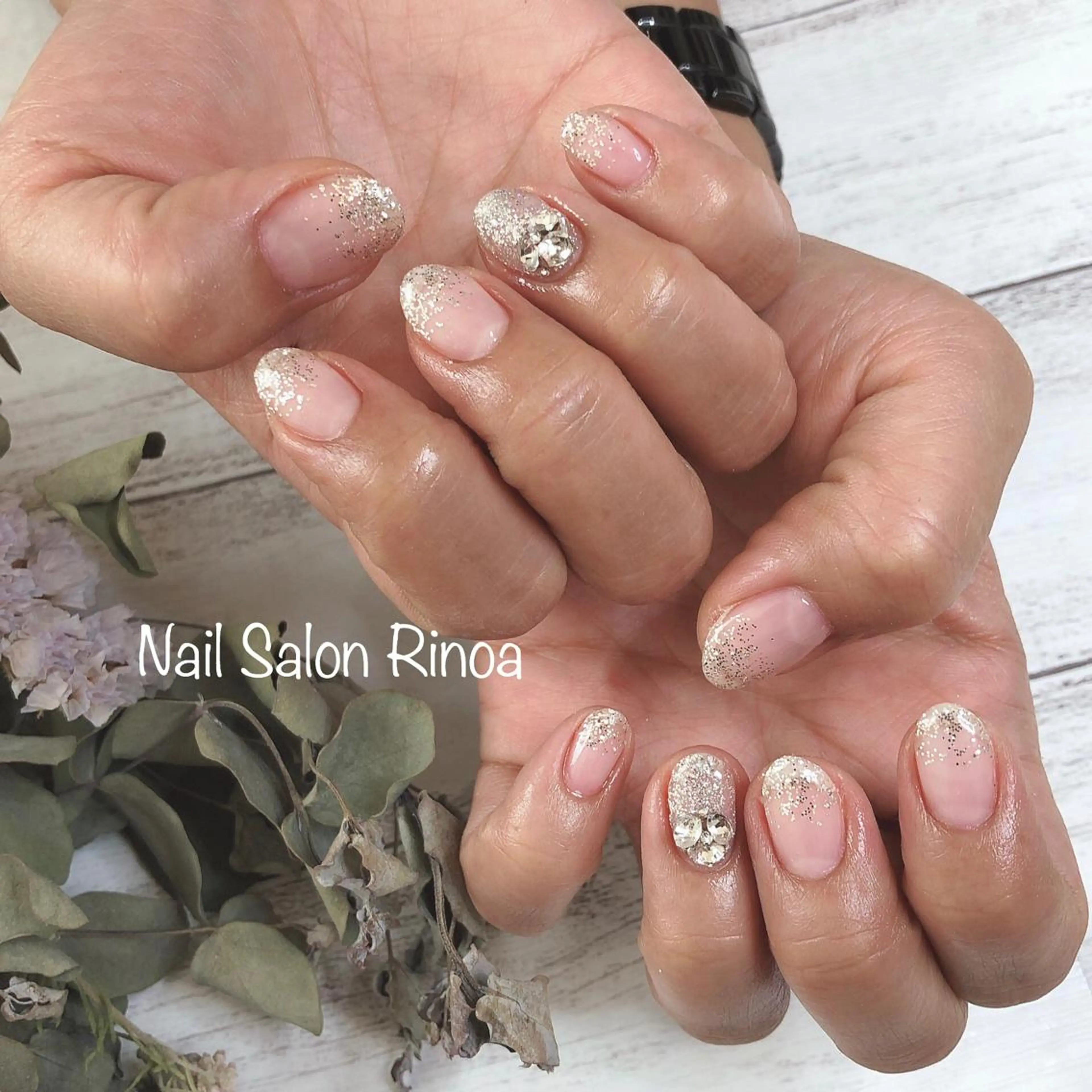 ネイル ストーンネイル Nail Salon Rinoaのネイルデザイン