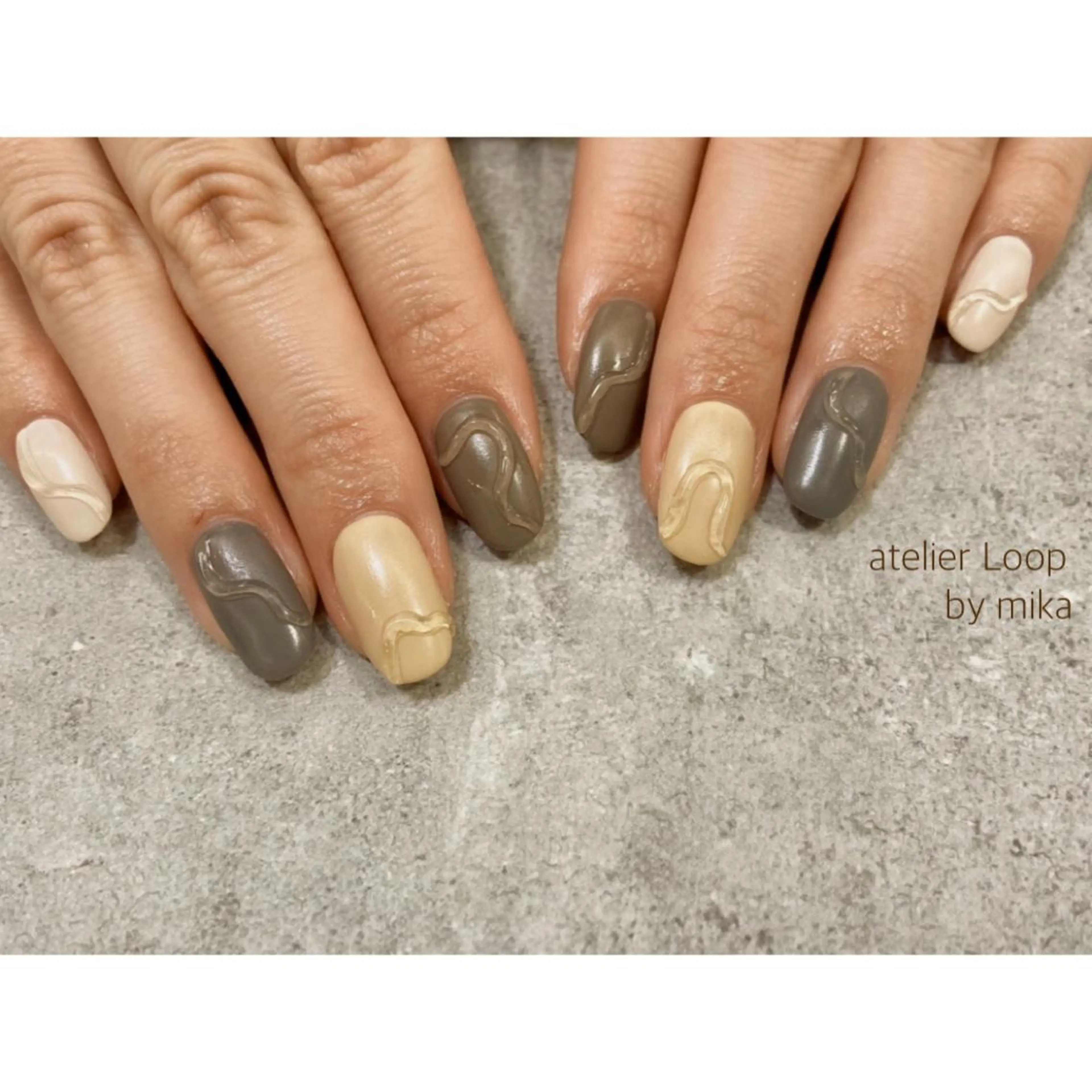 ネイル マットネイル ワンカラーネイル ハンドネイル atelier Loop♪MIKAのネイルデザイン
