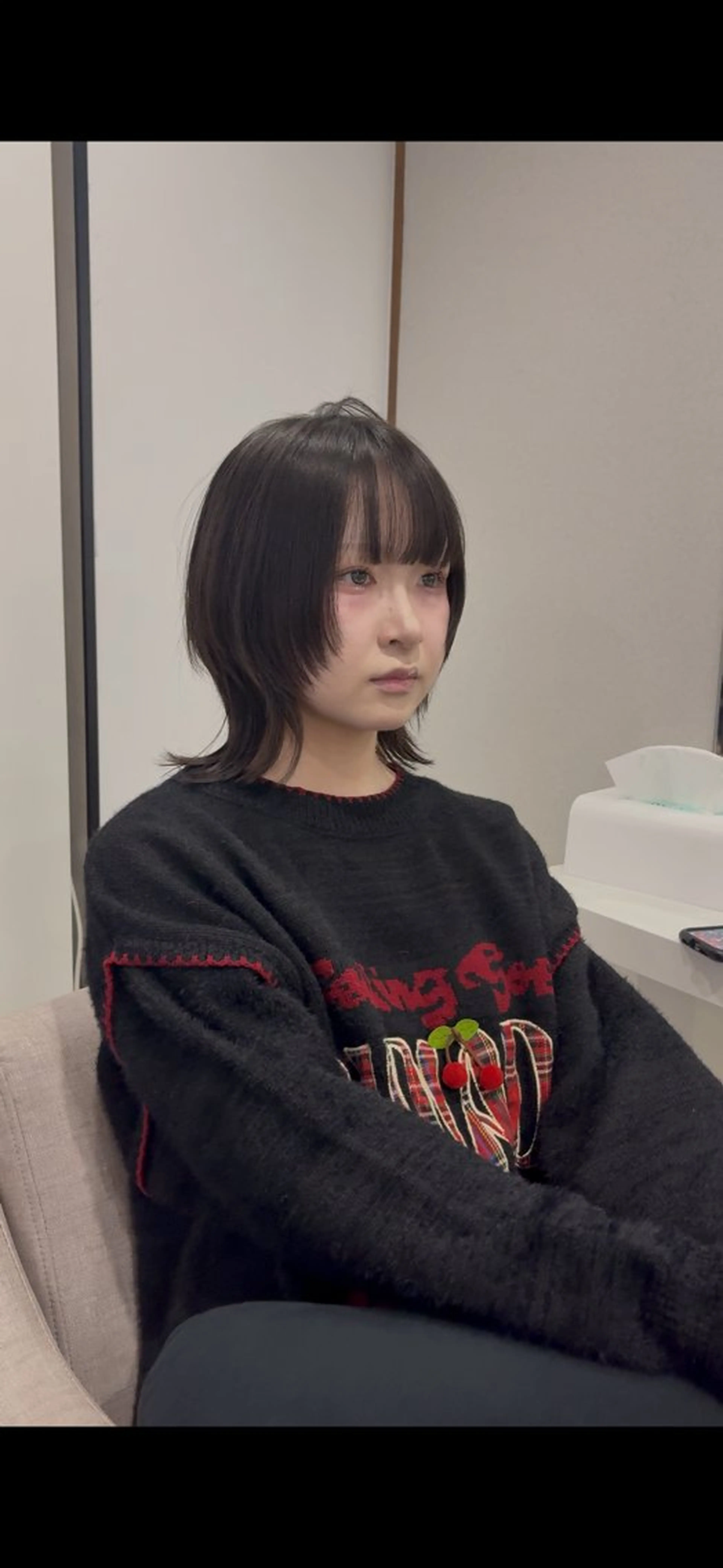 ミディアム レイヤー/ウルフ/ 縮毛矯正/照井友梨のヘアスタイル