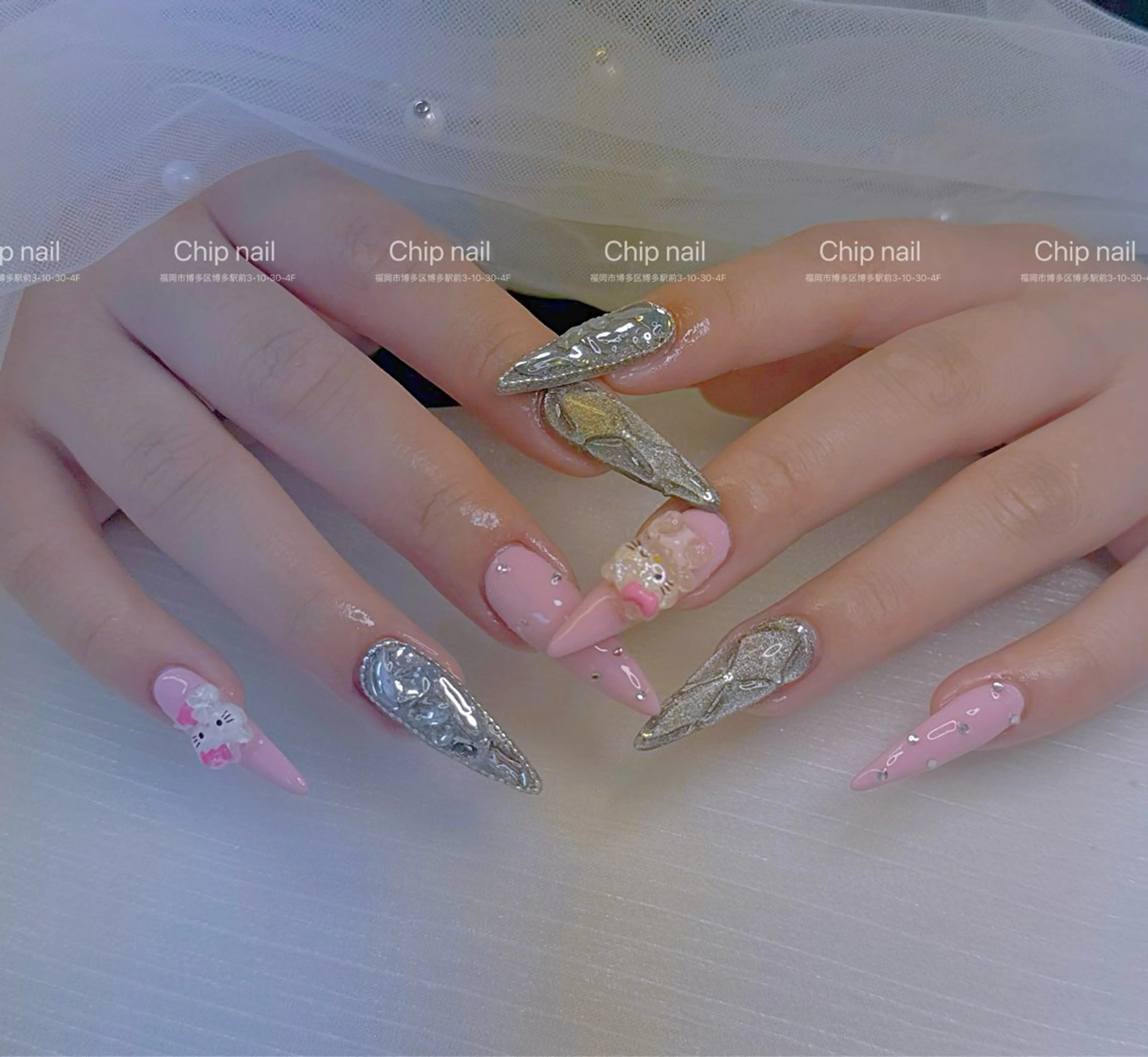 ネイル ロングネイル ハンドネイル chip nail harukaのネイルデザイン
