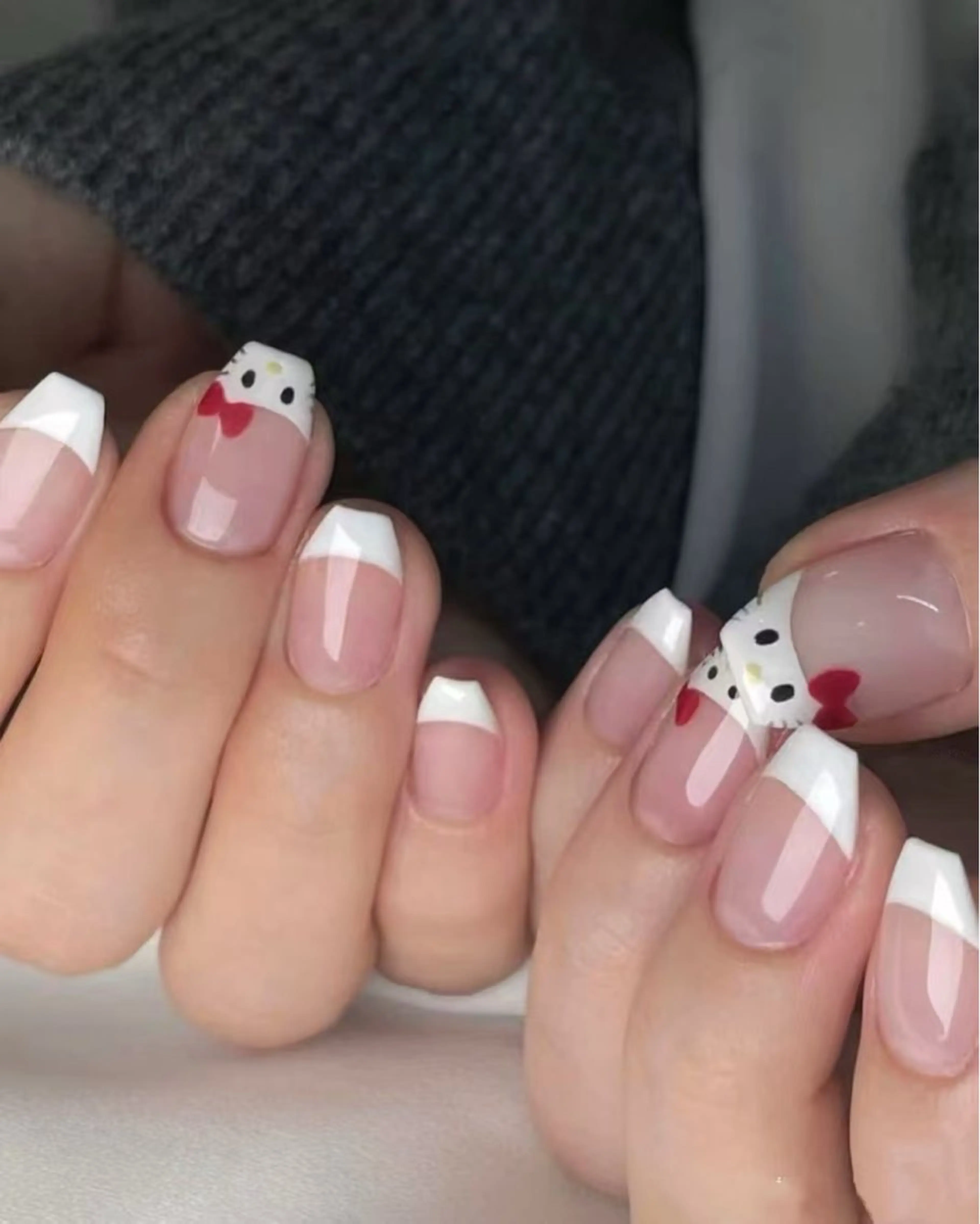 ネイル フラワーネイル フレンチネイル ジェルネイル ガラスフレンチ ハート ハンドネイル BabyYouMi nailのネイルデザイン