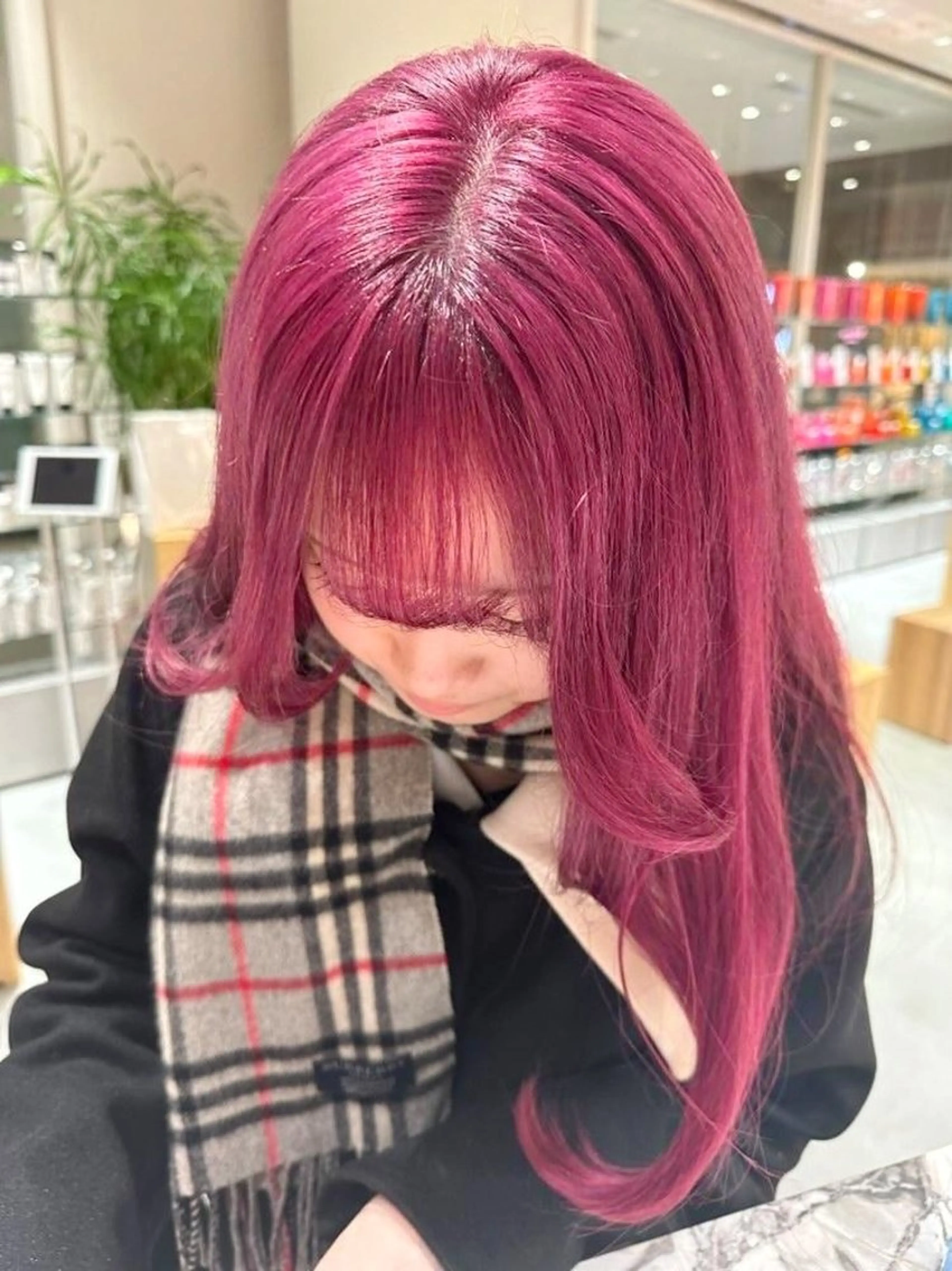 セミロング ヘアカラー トリートメント 🫧暖色愛され透明感 🍒カラー千優のヘアスタイル