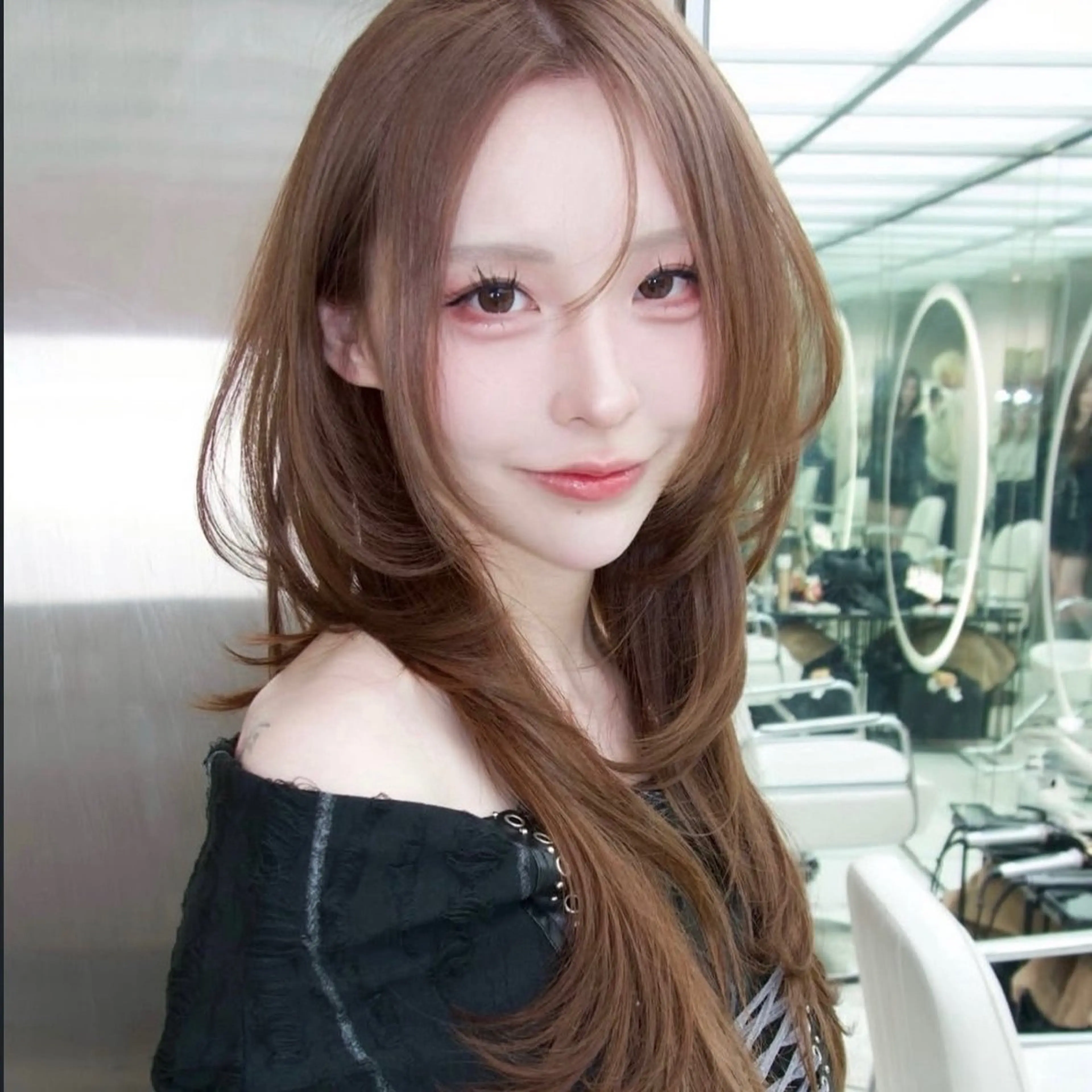 ロング カラー くびれヘア 顔周りカット ハイレイヤー 韓国風ヘア レイヤーカット ヘアカラー トリートメント Nao/ 大宮/レイヤーカットのヘアスタイル