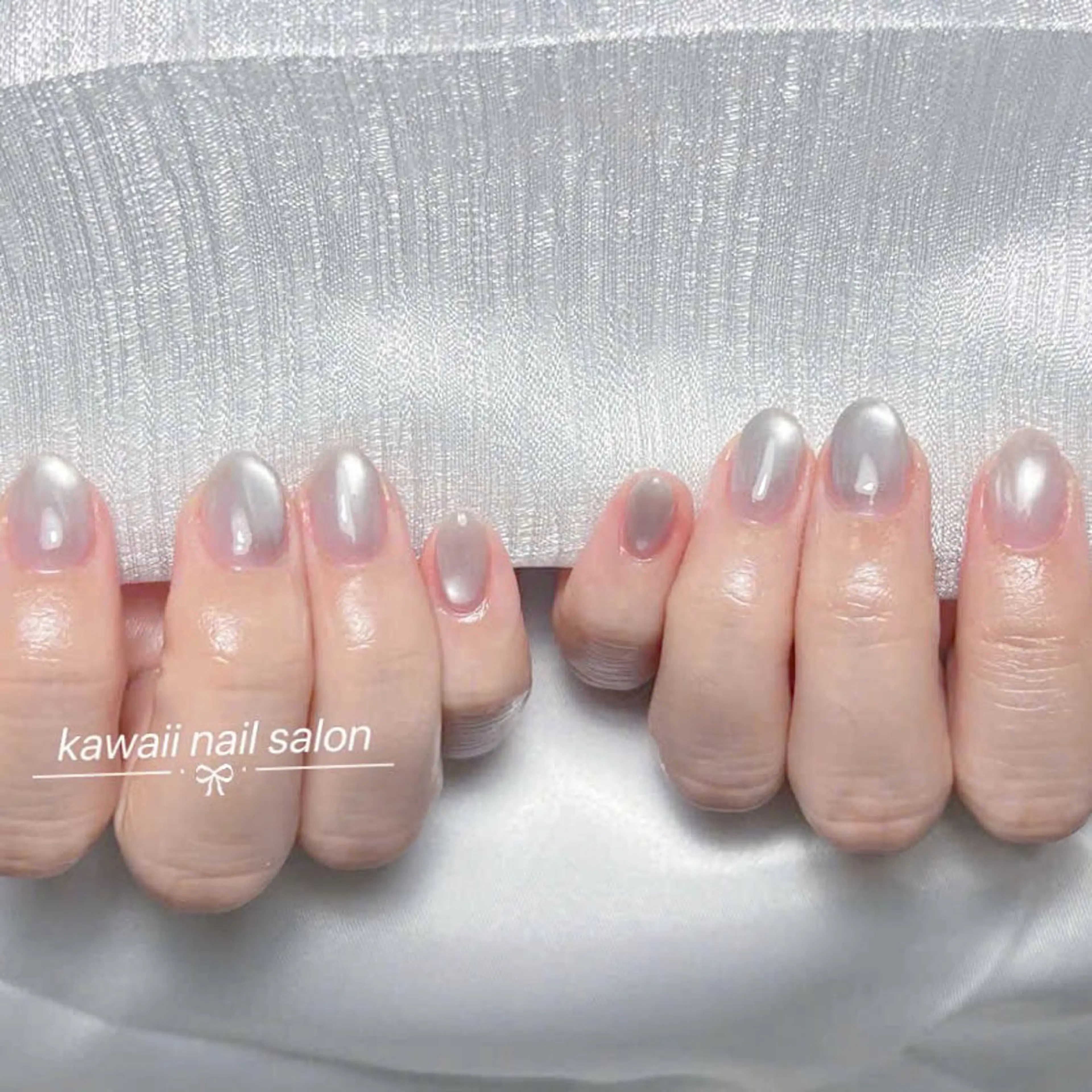 ネイル チークネイル ドット フレンチネイル 韓国ネイル レース ハンドネイル ハンドケア Kawaii Nail Salonのネイルデザイン