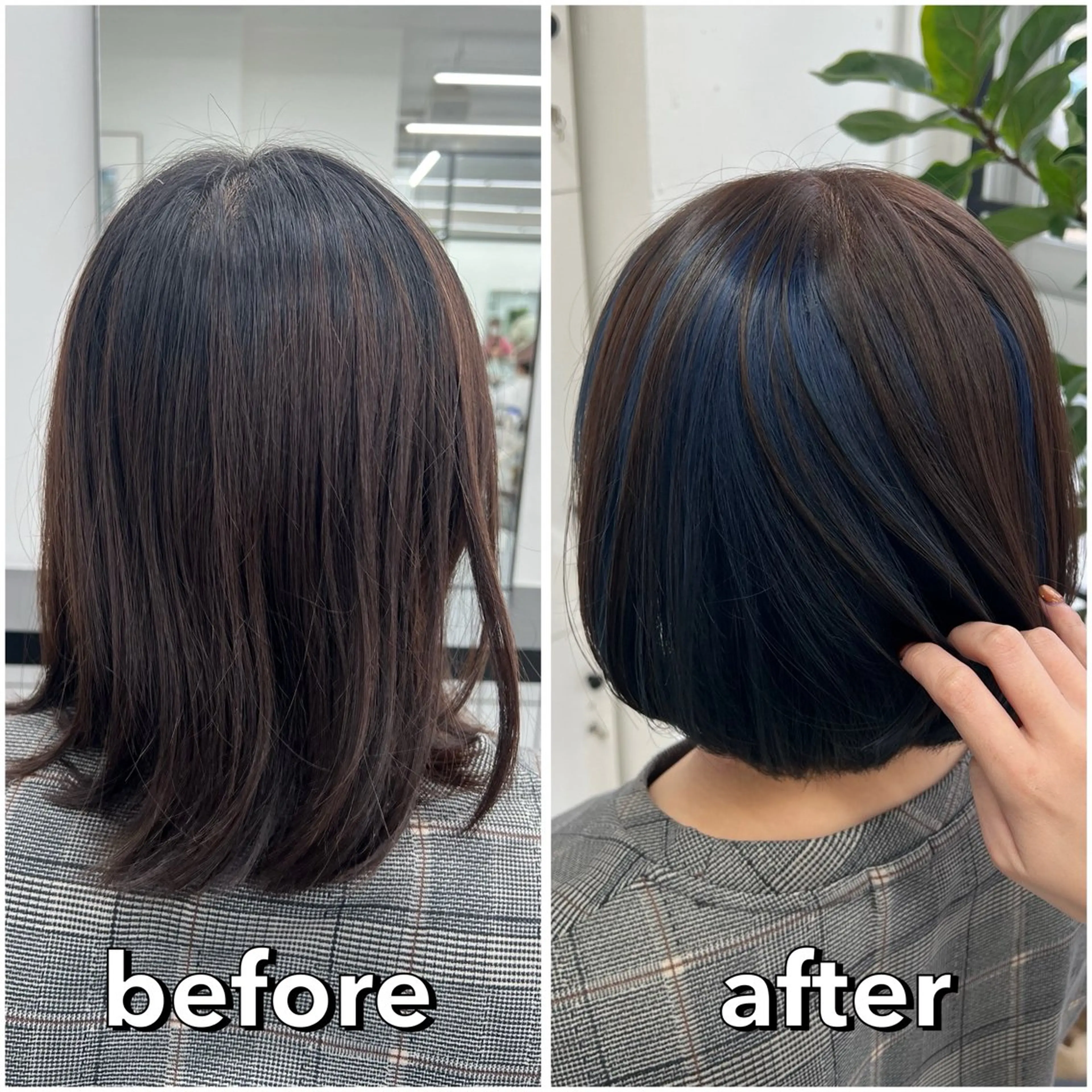 ミディアム カラー ブルーカラー ブラウンカラー 透明感カラー デザインカラー ボブ 🌷︎あすか🌷 JILLSTUDIOのヘアスタイル