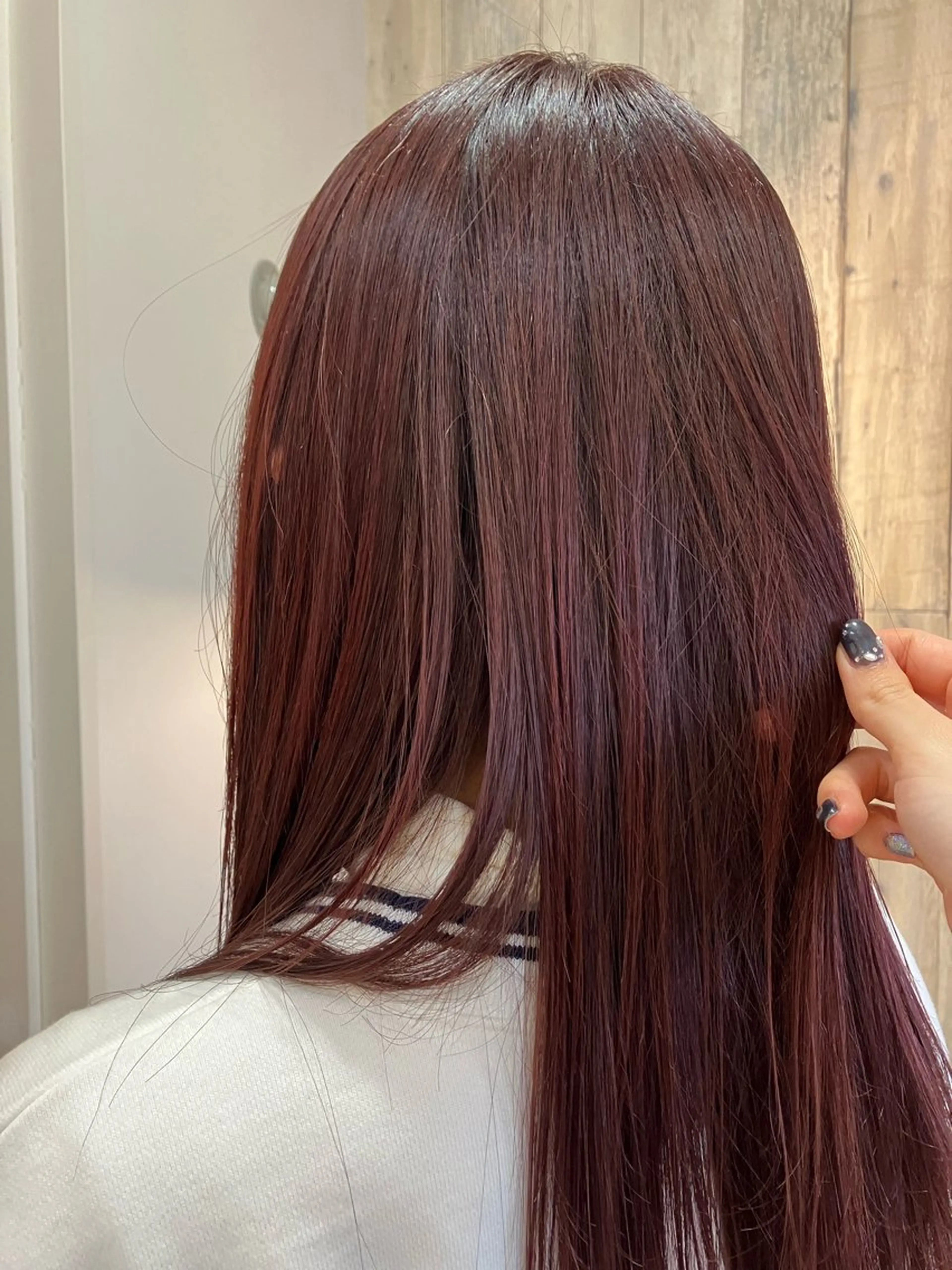 ミディアム ピンクブラウン ヘアカラー 藤田 七海のヘアスタイル