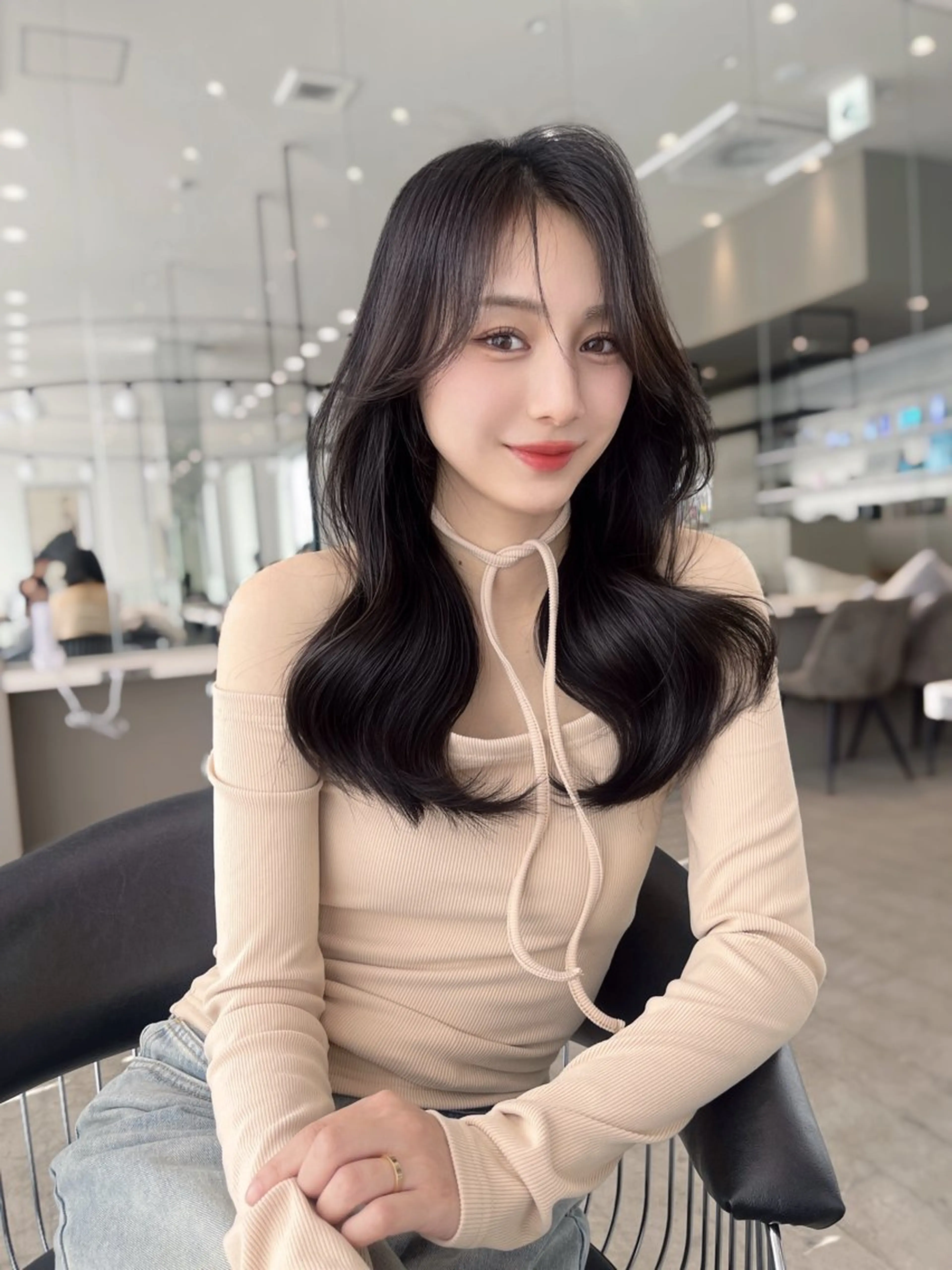 ロング カラー レイヤー/髪質改善 /透け感カラー/艶髪のヘアスタイル