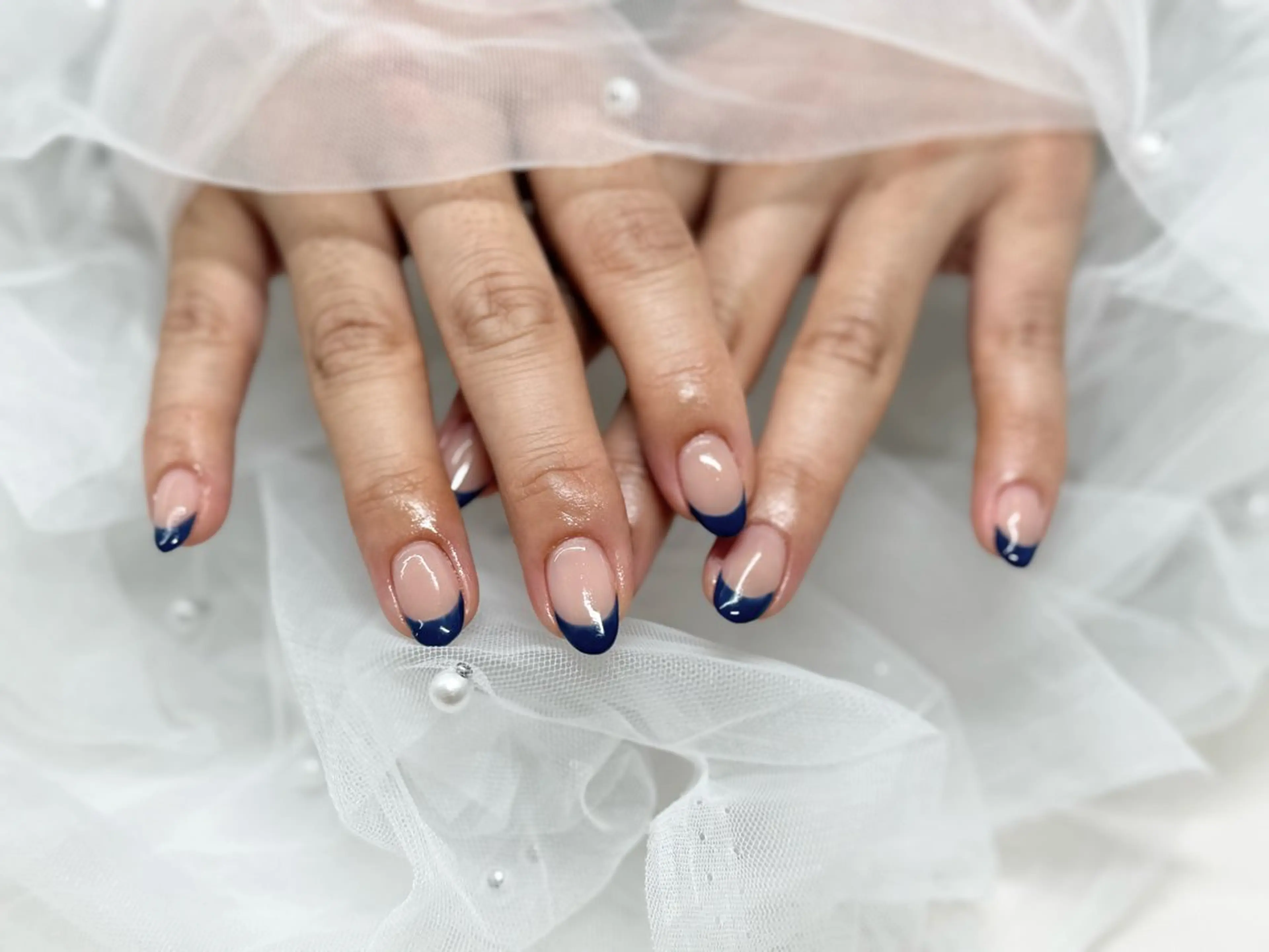 ネイル フレンチネイル ネイビー Regina Marinaのネイルデザイン