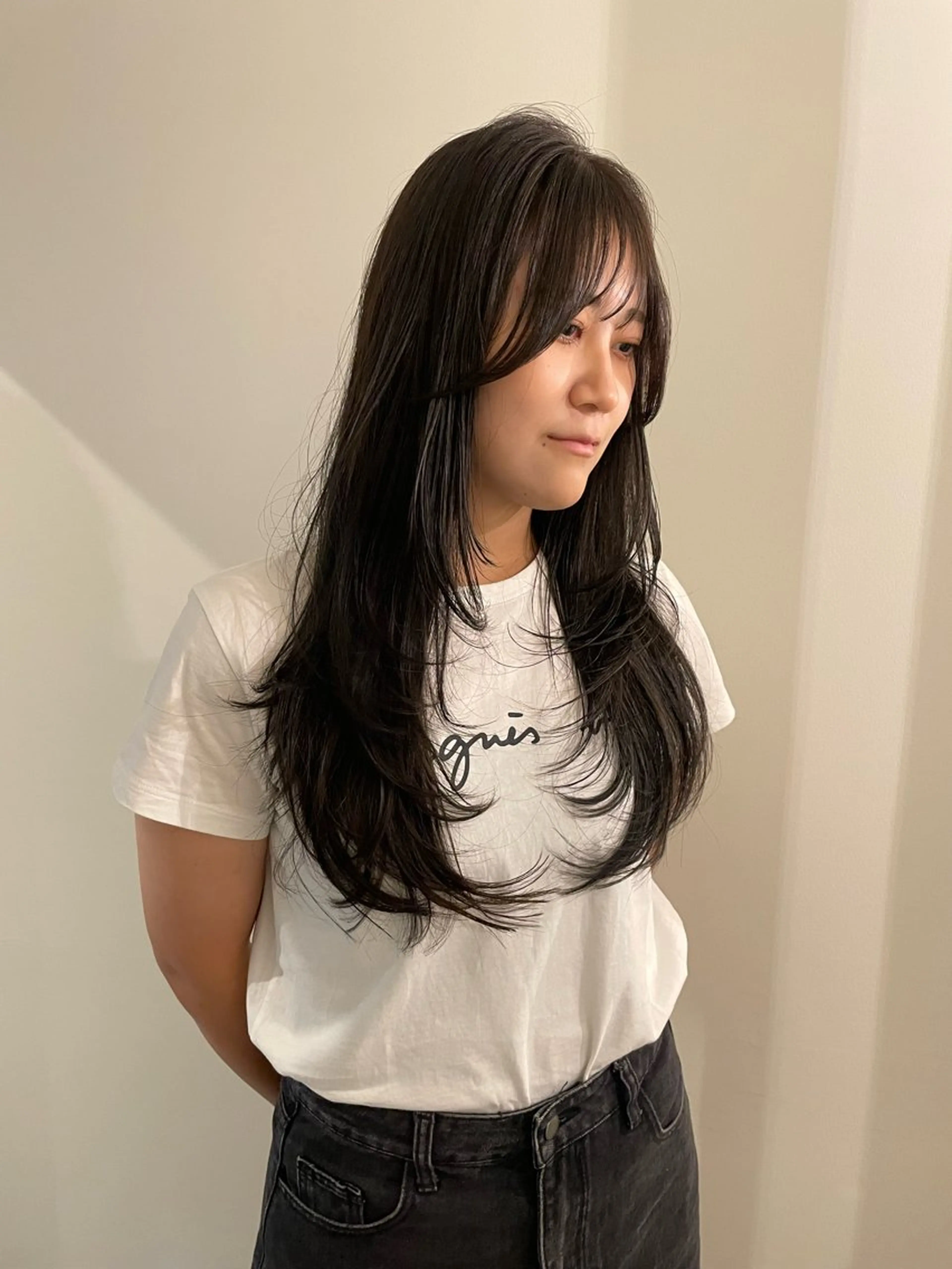 ロング カラー ハイレイヤー レイヤーカット カット ヘアカラー トリートメント 渋谷 留菜のヘアスタイル