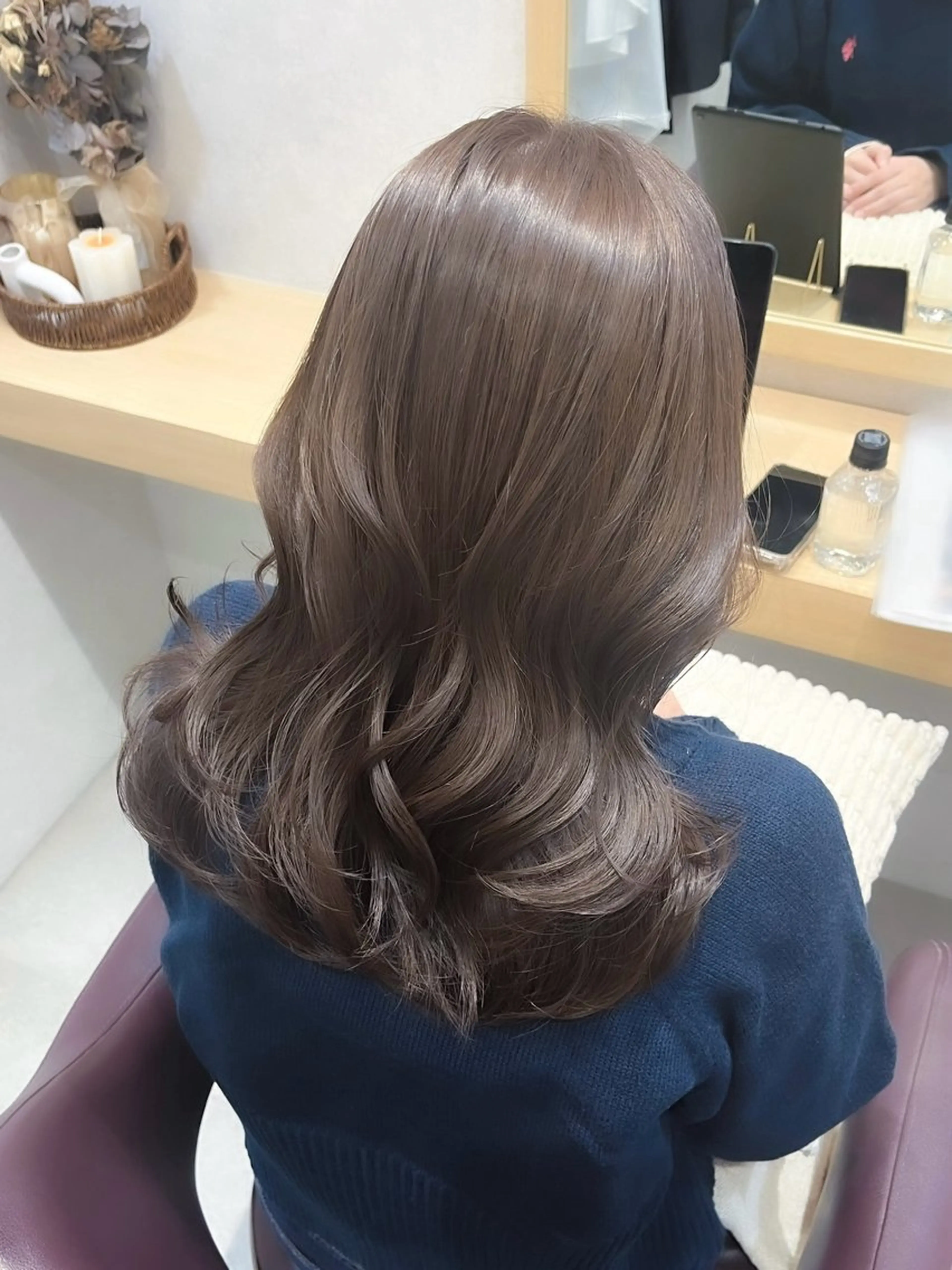 セミロング カラー ヘアカラー トリートメント 透明感カラー／韓国 レイヤーmomokaのヘアスタイル