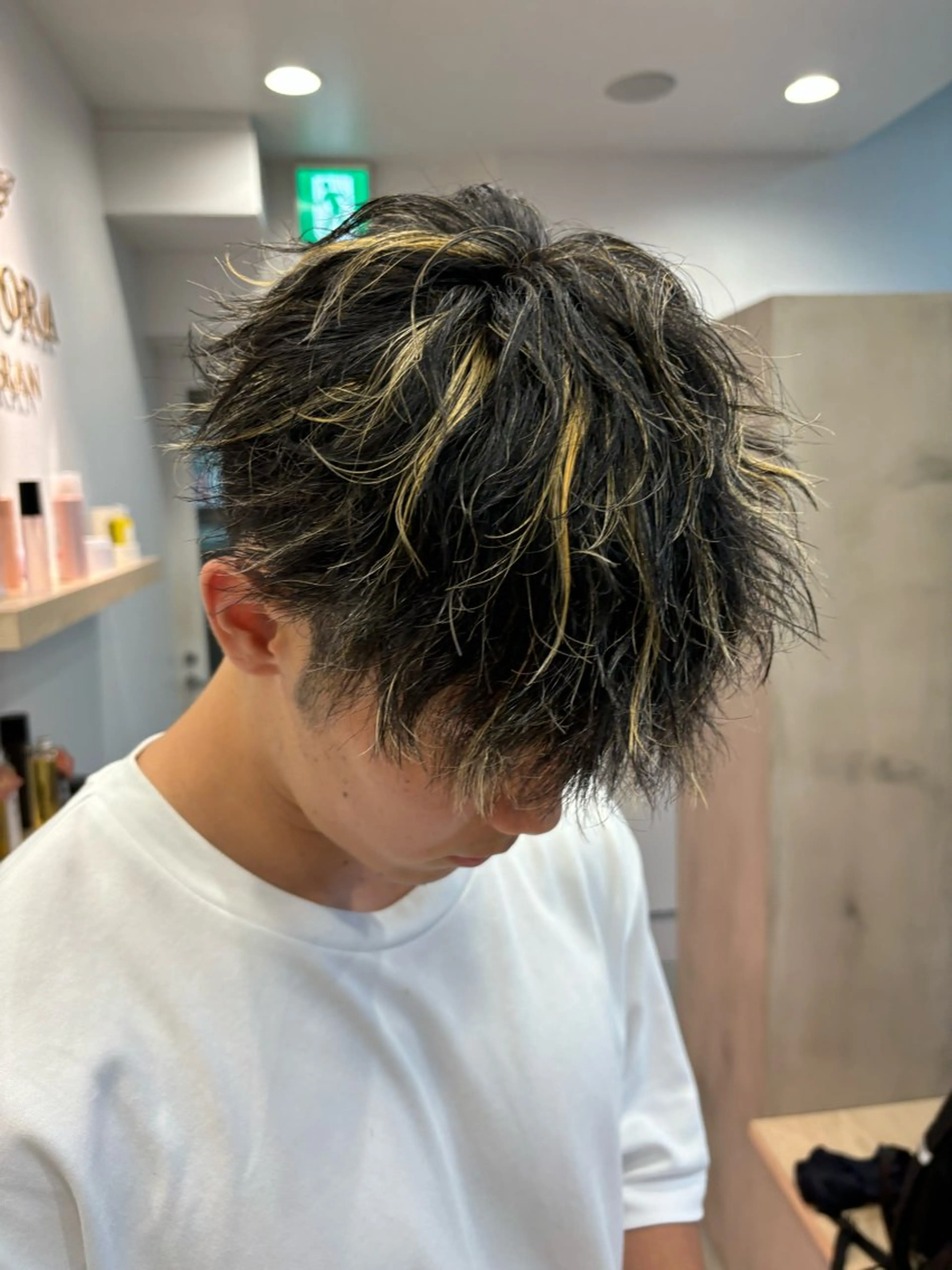 ショート カラー パーマ メンズ メンズカット ボブ/米崎駿也のヘアスタイル