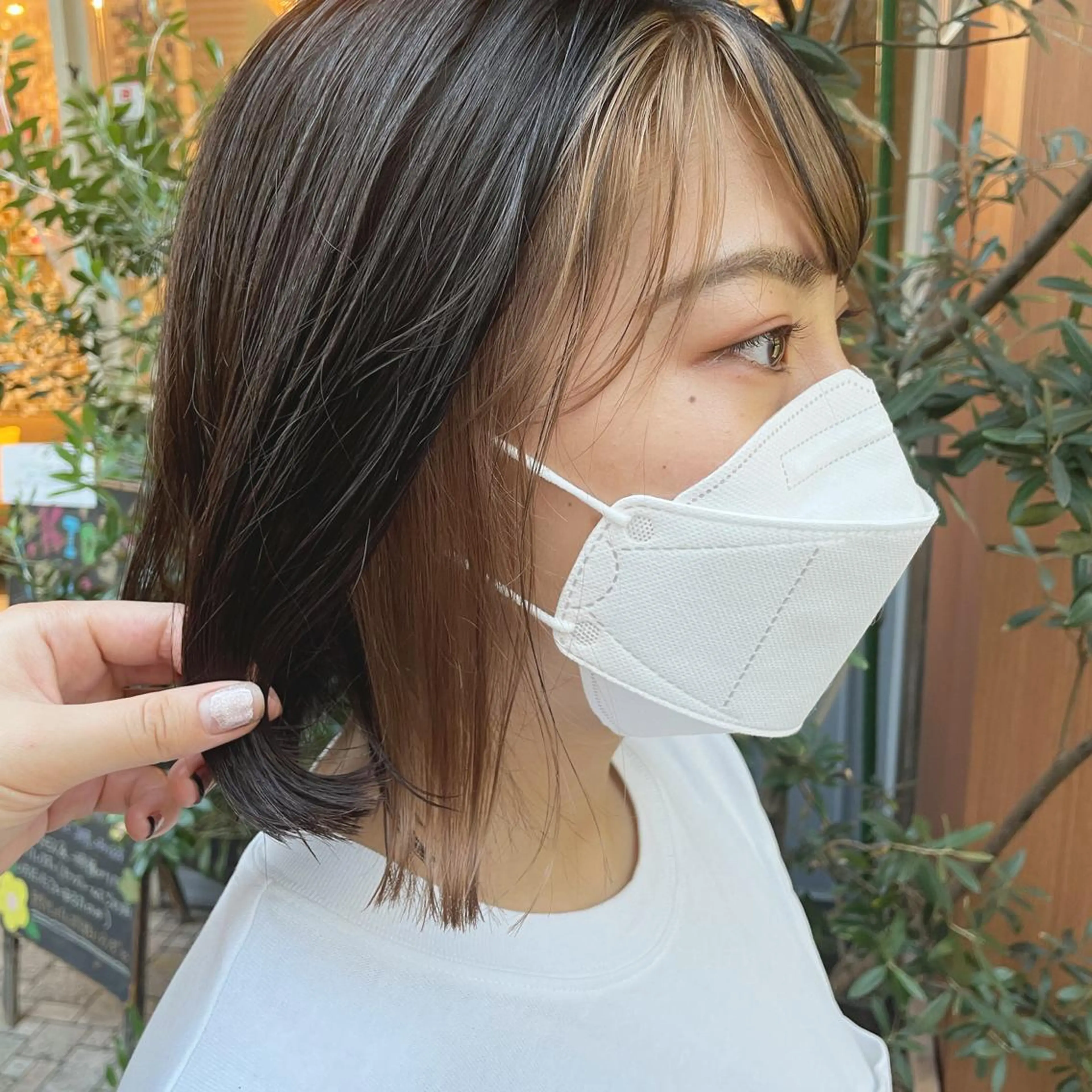 セミロング カラー ヘアアレンジ ヘアカラー ハイトーンピンク🍑 ブリーチ🍑RINAのヘアスタイル