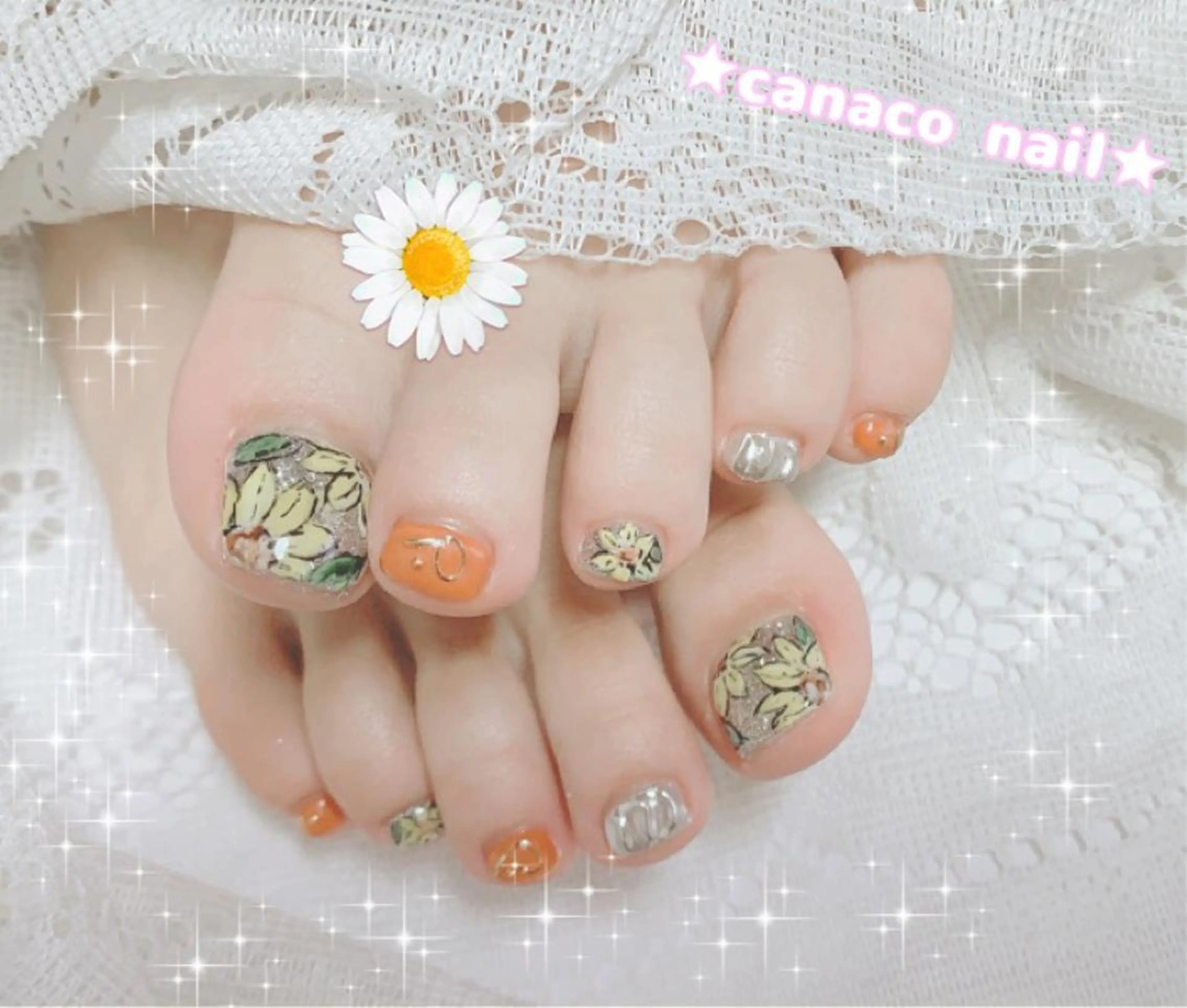 ネイル アートネイル フットネイル ジェルネイル パラジェル ストーンネイル ベテランネイル cnc  nailのネイルデザイン