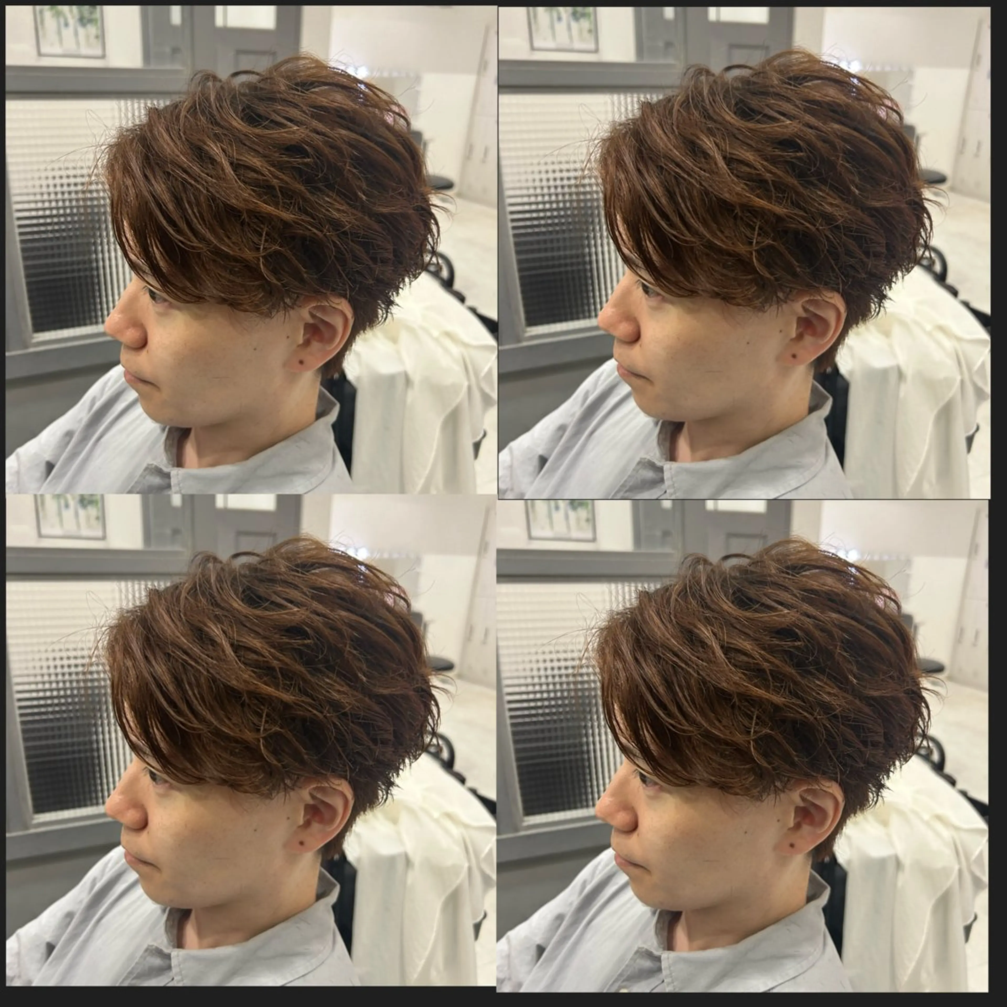 ショート カラー パーマ ヘアアレンジ メンズ カット パーマ トリートメント 🔥メンズパーマ 特化 渡辺一翔のヘアスタイル