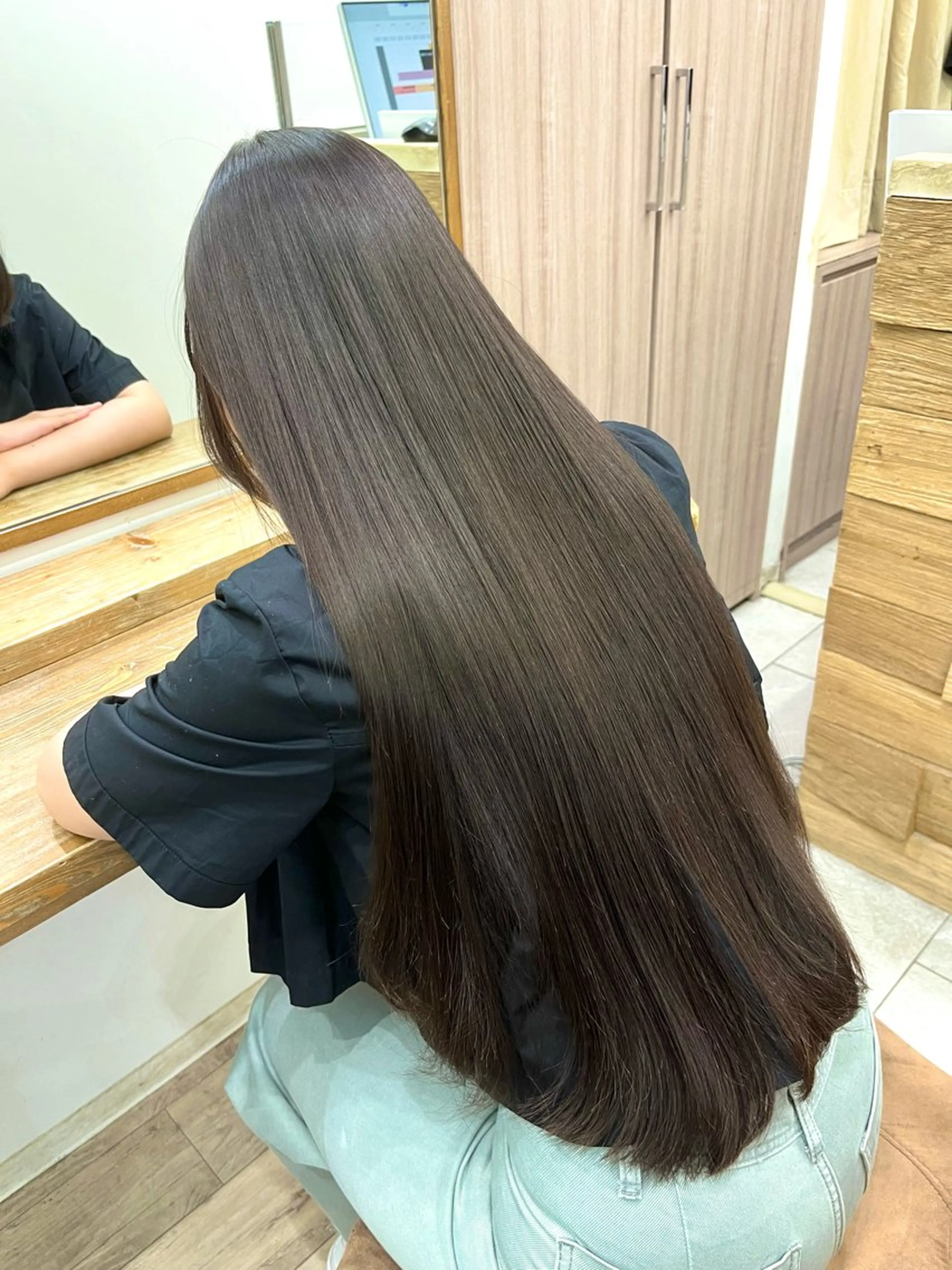 ロング 縮毛矯正 ブリーチ縮毛矯正 あすまのヘアスタイル