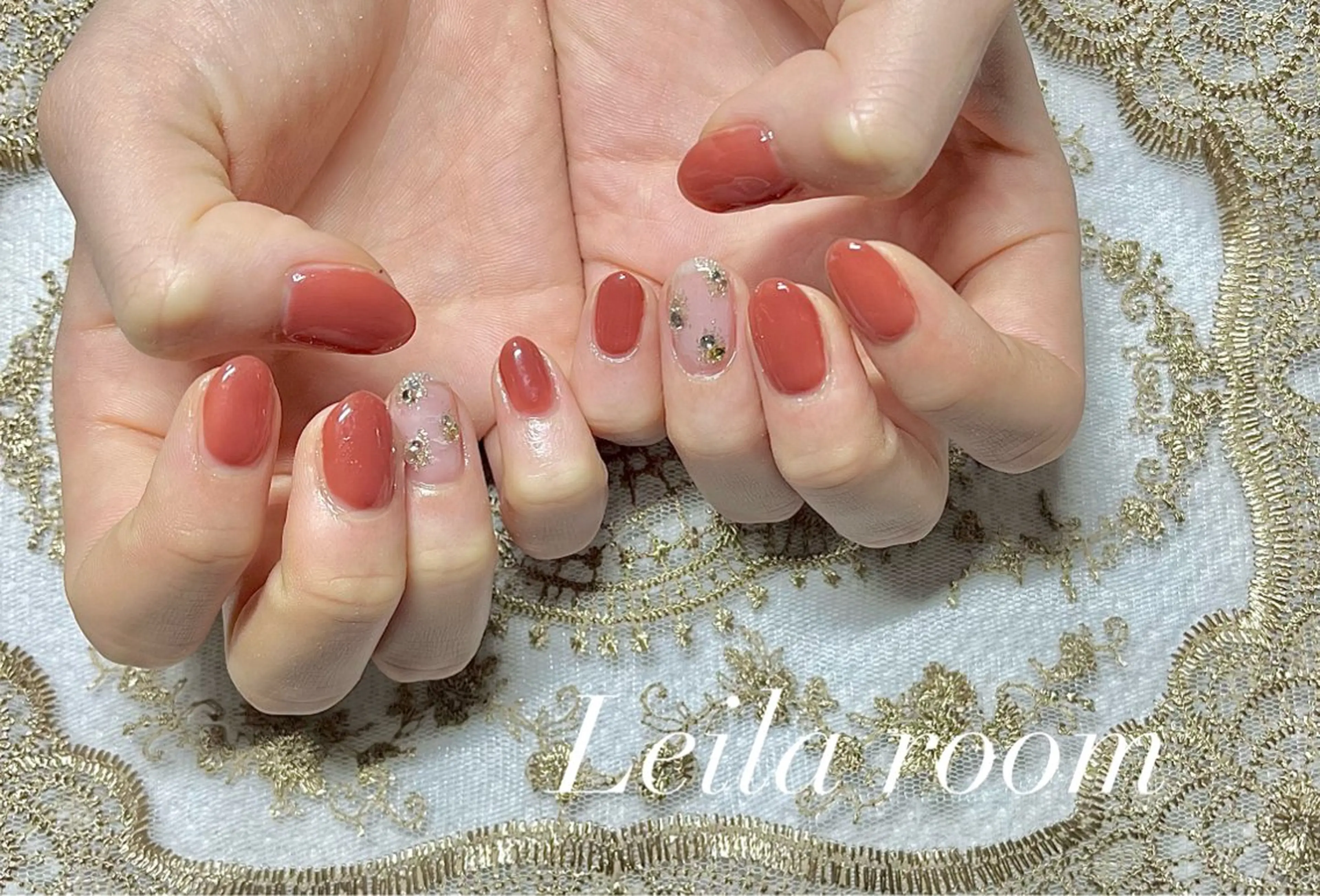 ネイル ラメ(グリッター) ストーンネイル かわむら りょうこのネイルデザイン