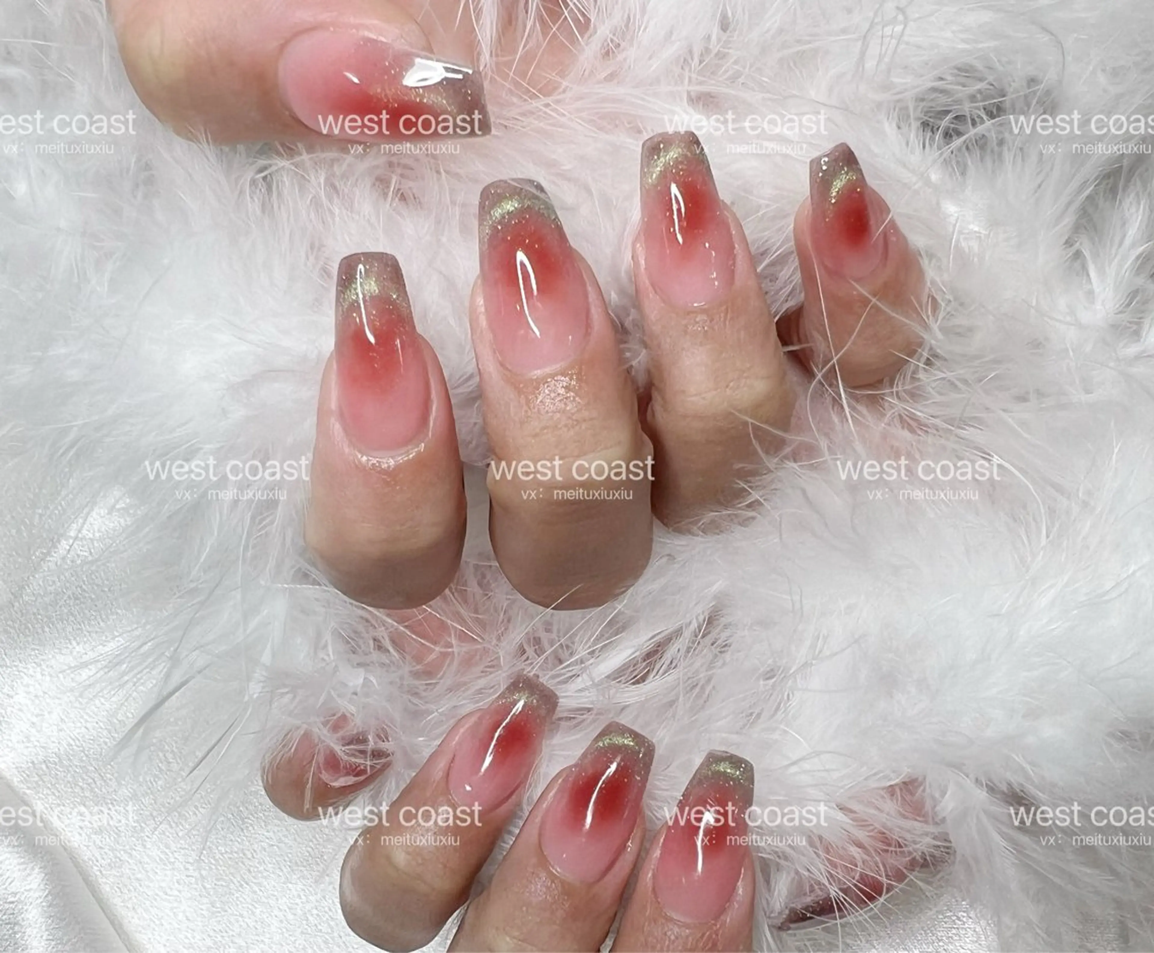 ネイル チークネイル マグネットネイル リボン、ガーリー パーツ放題専門店のネイルデザイン